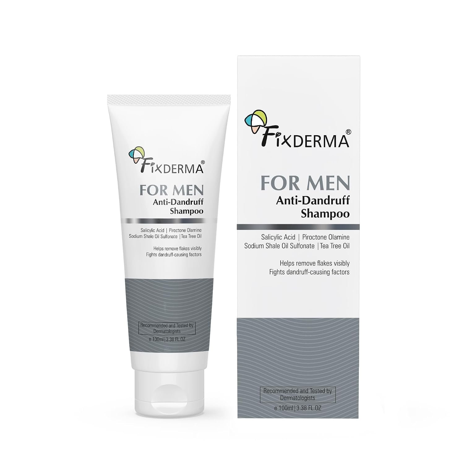 Fixderma Anti-Dandruff Shampoo with Salicylic Acid for Men | Scalp Cleansing Shampoo for Dandruff, Itchy & Flaky Scalp | 100ml