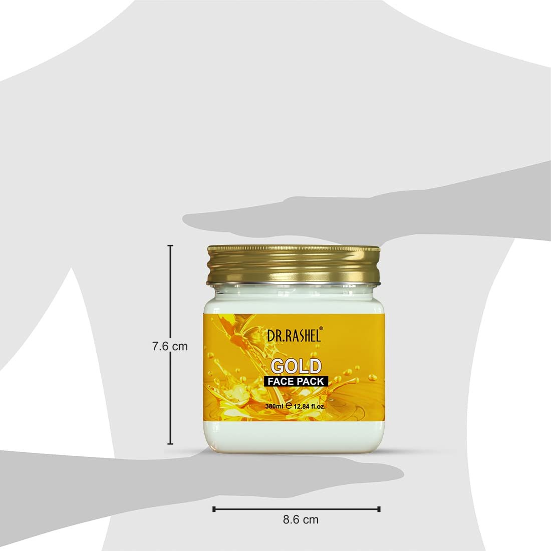 DR.RASHEL Gold Face Pack for Glowing Skin, Oil Control, Acne, Pimples, Detan, Blemishes, Pigmentation & Brightening, Face Cleansing For Face & Body (380 Ml) thumbnail