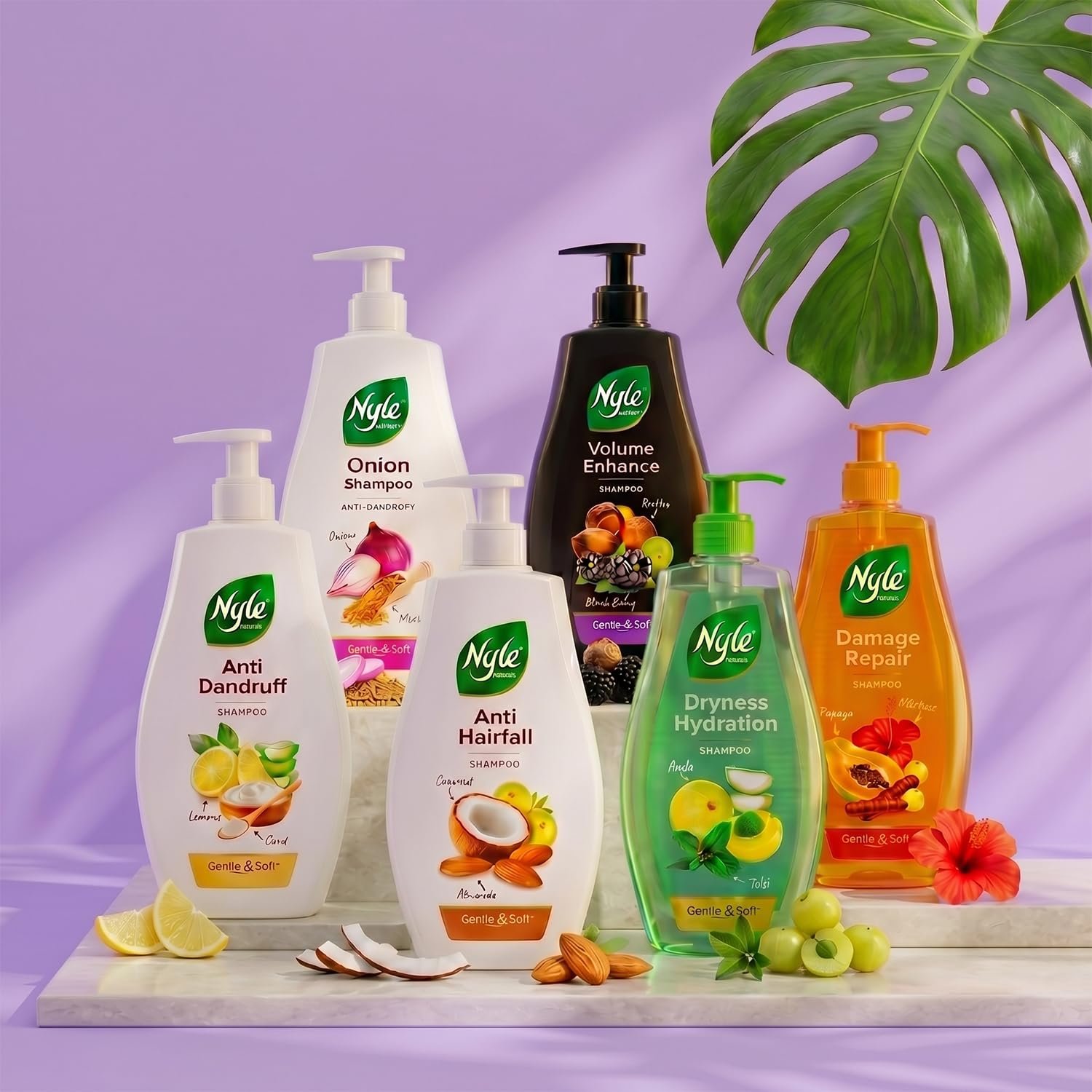 Nyle Naturals Volume Enhance Shampoo with Blackberry & Amla | Volumizing Hair Cleanser for Fuller-Looking, Soft & Manageable Hair | 800ml thumbnail