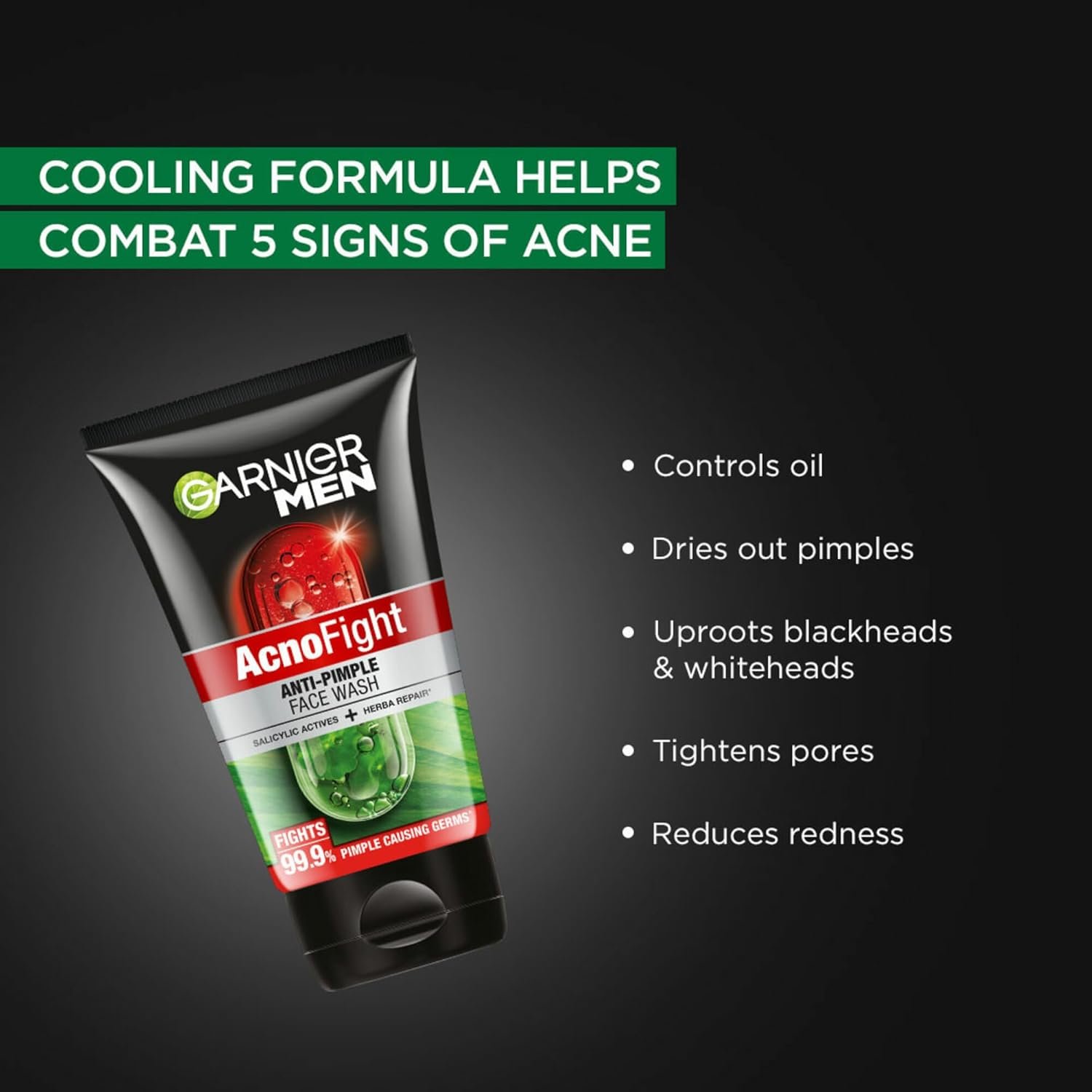 Garnier Men, Anti-Pimple Face Wash, Repairs Skin & Balances Oils, AcnoFight, 100 g thumbnail