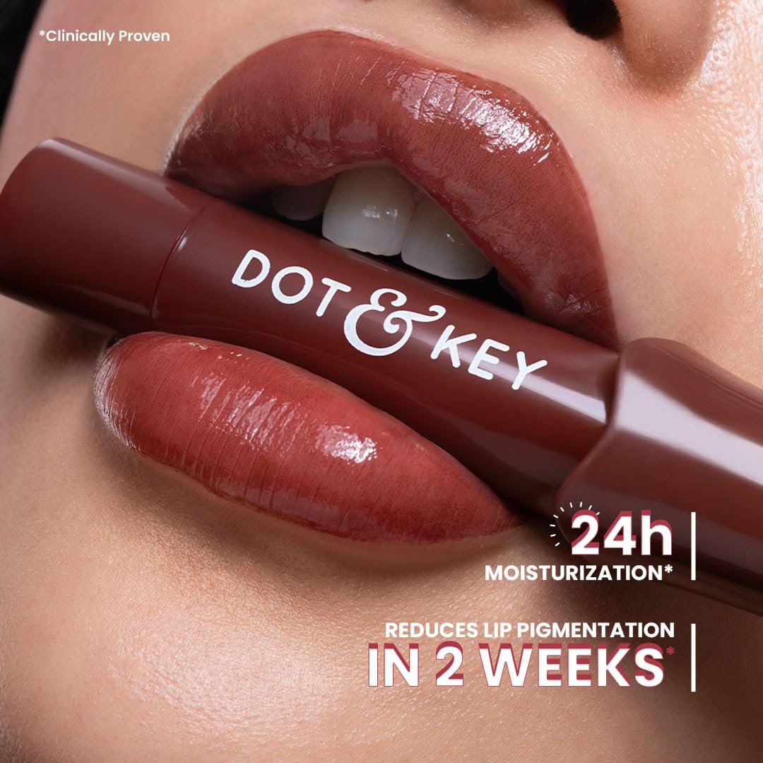 Dot & Key Meltie Lip Balm SPF 50+ With 2% Kojic & Vitamin C | Hydrates Dry, Chapped Lips, Lightens Pigmentation, Brightens Lips | Cocoa Creme | 4g thumbnail