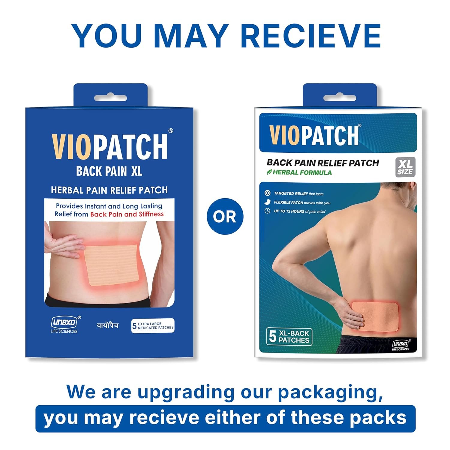Viopatch Back Pain Relief Patch XL - Pack of 5 Extra Large Patches | Instant & Long Lasting Relief from Lower or Upper Back Pain | Natural | No Side Effects thumbnail