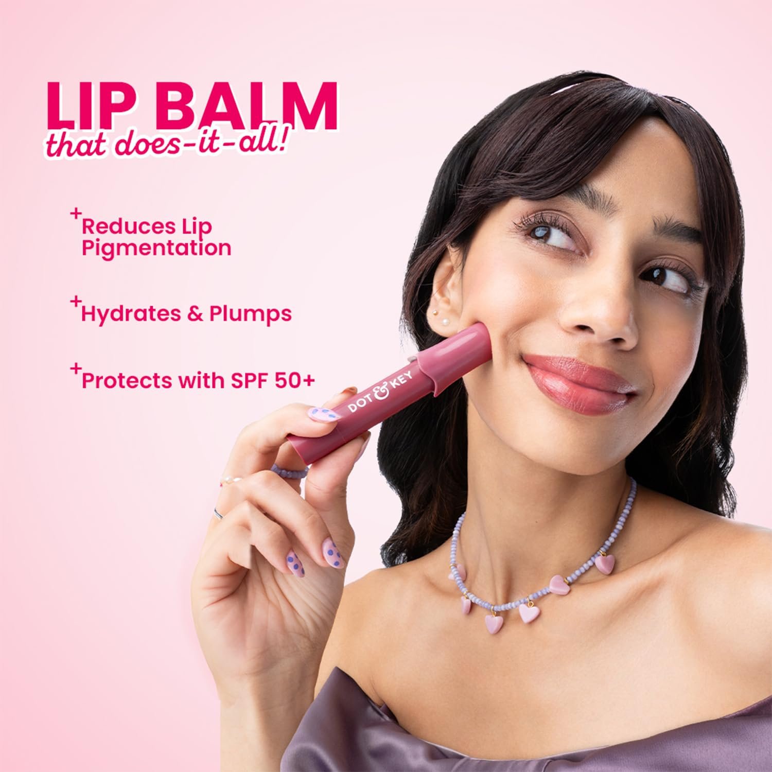 Dot & Key Meltie Lip Balm SPF 50+ In-Vivo Tested With 2% Kojic & Vitamin C | Hydrates Dry, Chapped Lips, Lightens Pigmentation, Brightens Lips Berry Crumble | 4g thumbnail