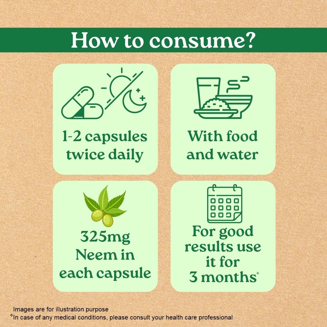 A TATA Product - Organic India Neem Blood Purifier - 60 Veg Capsules, Natural Blood Purifier, thumbnail