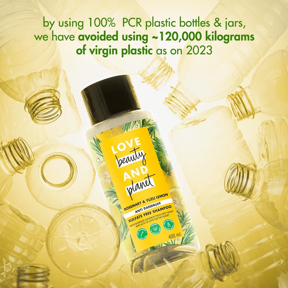 Love Beauty and Planet Rosemary & Yuzu Lemon Anti-Dandruff Shampoo for Scalp Care, Helps Reduce Dandruff, Refreshes the Scalp, Sulfate-Free Formula, 400ml thumbnail