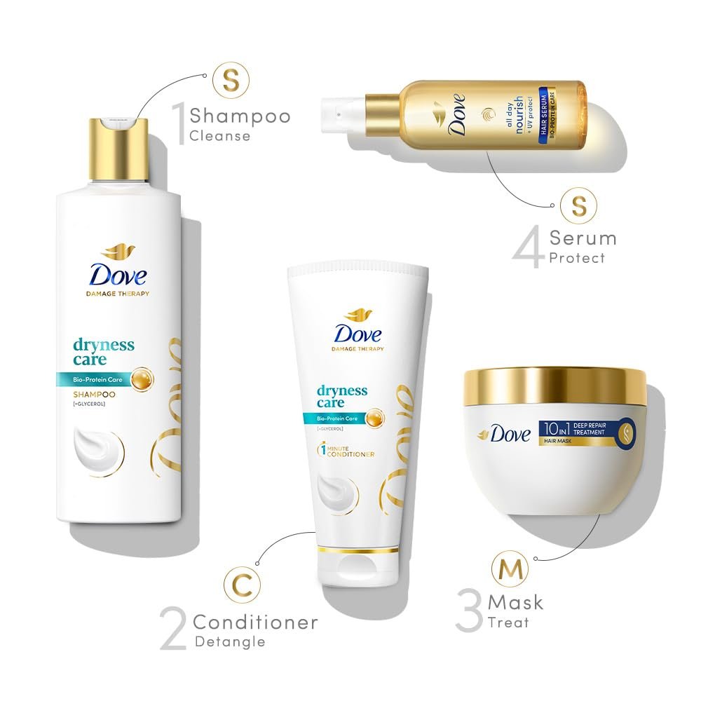 Dove Dryness Care Shampoo 340 ml|| With Pro-Moisture Complex for Dry Hair & Scalp|| Gives Soft|| Smooth|| Damage Free Hair - Daily Shampoo for Men & Women thumbnail