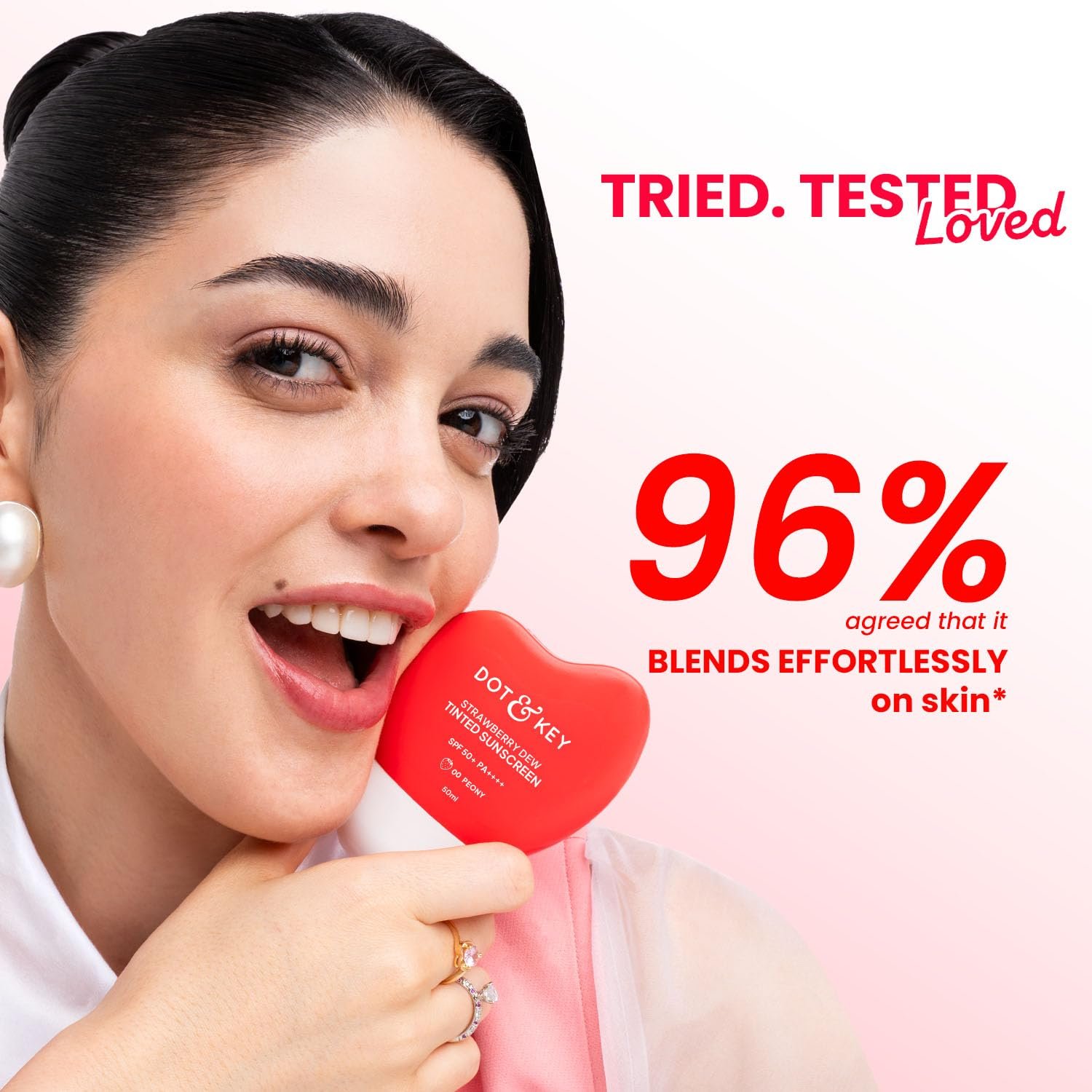 Dot & Key Strawberry Dew Tinted Sunscreen In-Vivo Tested SPF 50+ PA++++ With New-Age UV Filters - 08 Hazelnut - 50ml thumbnail