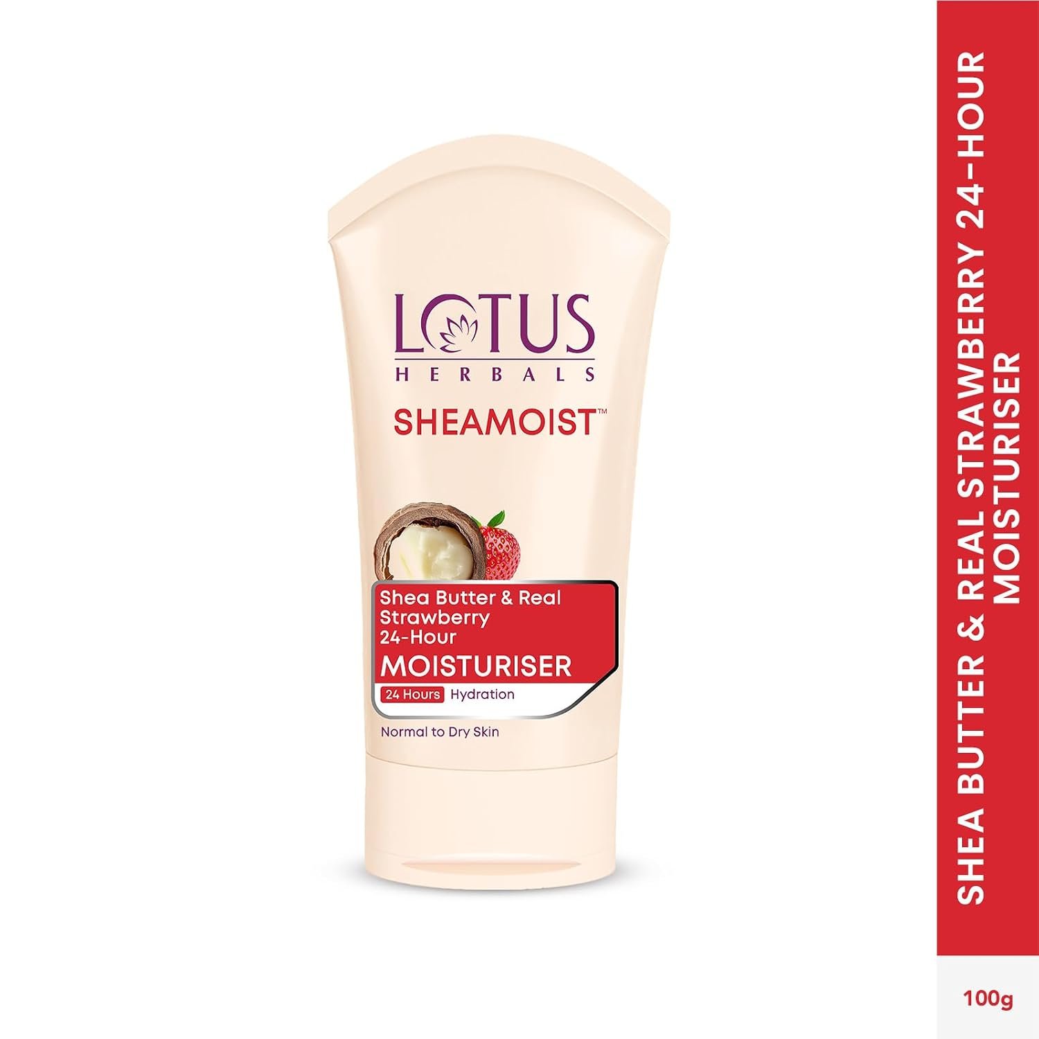Lotus Herbals Sheamoist Shea Butter And Real Strawberry 24 Hour Moisturiser, 100G thumbnail