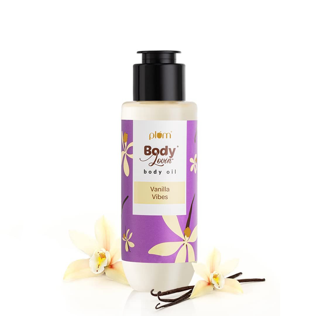Plum BodyLovin' Vanilla Vibes Body Oil | Intense Moisture & Instant Glow | For Dry To Very Dry Skin - 100ml