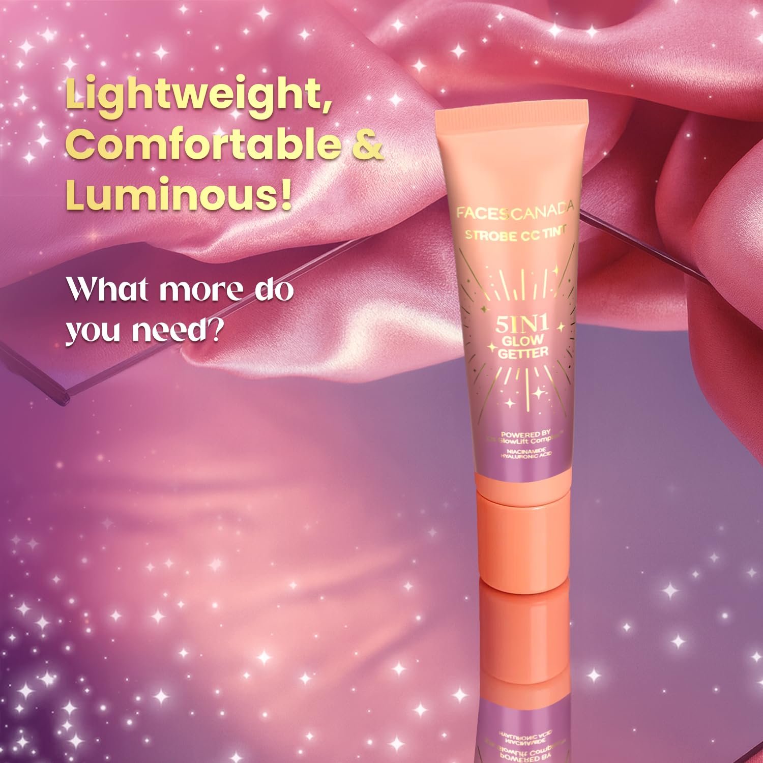 FACES CANADA Strobe CC Tint Mini - Sunset Glaze 02, 18ml | 5-in-1 Serum + Moisturizer + Primer + BB/CC Cream + Strobe Cream |    For Light to Medium Skin thumbnail