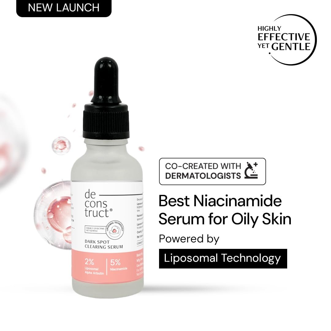Deconstruct 5% Niacinamide Clearing Serum for Oily Skin + 2% Alpha Arbutin|Powered by Liposomal Technology |Fades Pigmentation & Acne Marks|4-in-1 Multi-Benefit| Co-created with Dermatologis thumbnail
