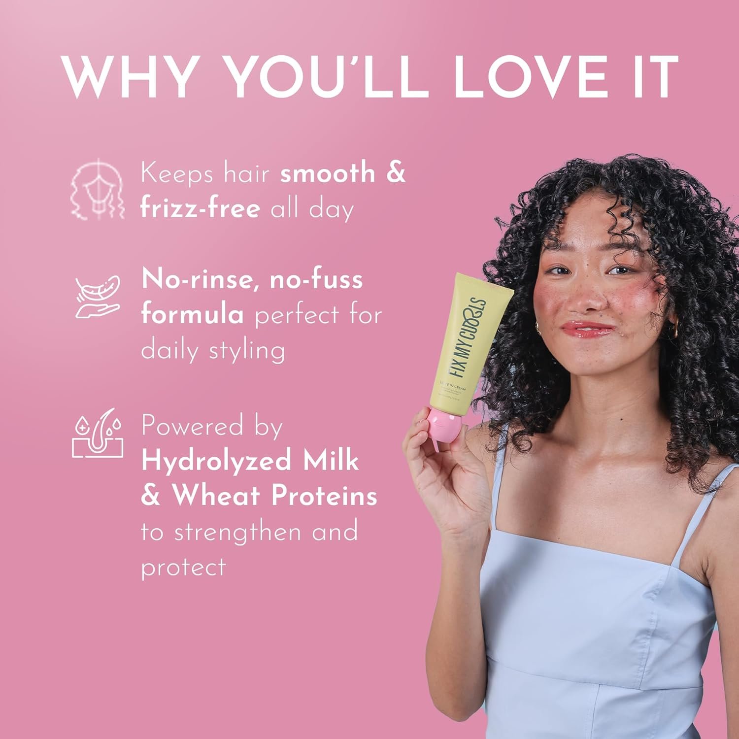 Fix My Curls Leave In Cream | Enriched with Jojoba Oil & Nigella Sativa Seed Oil| Curly And Wavy Hair Cruelty-Free Vegan Frizz Control Hydration (200g) thumbnail