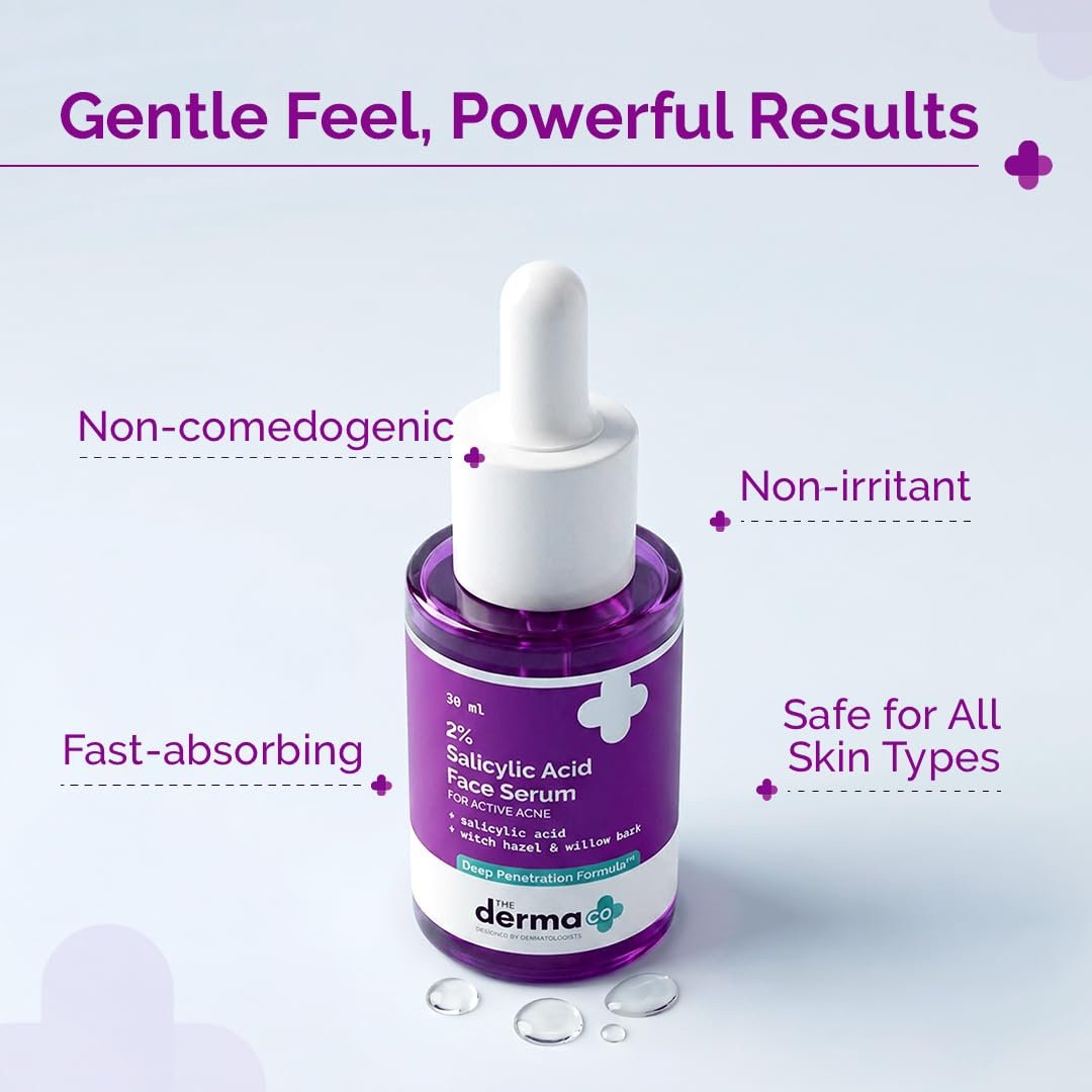 The Derma Co 2% Salicylic Acid Face Serum | Reduces acne & blackheads | Tightens pores | Exfoliates & soothes inflammation | 30 ml thumbnail