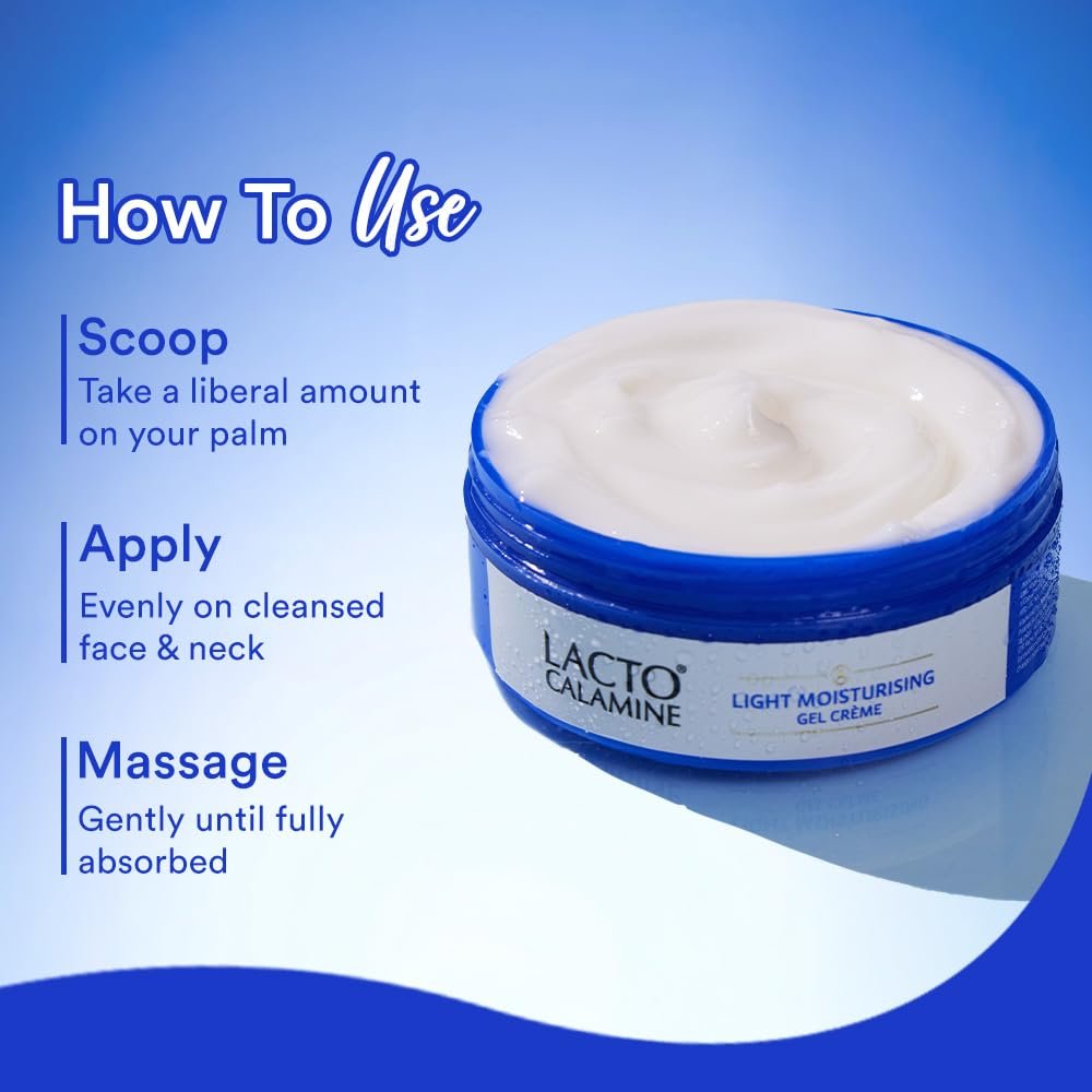 Lacto Calamine Light Moisturising Gel Crème| Pro Ceramides, Niacinamide & Triple Vitamins| Moisturizer Suitable for oily skin|150G| thumbnail