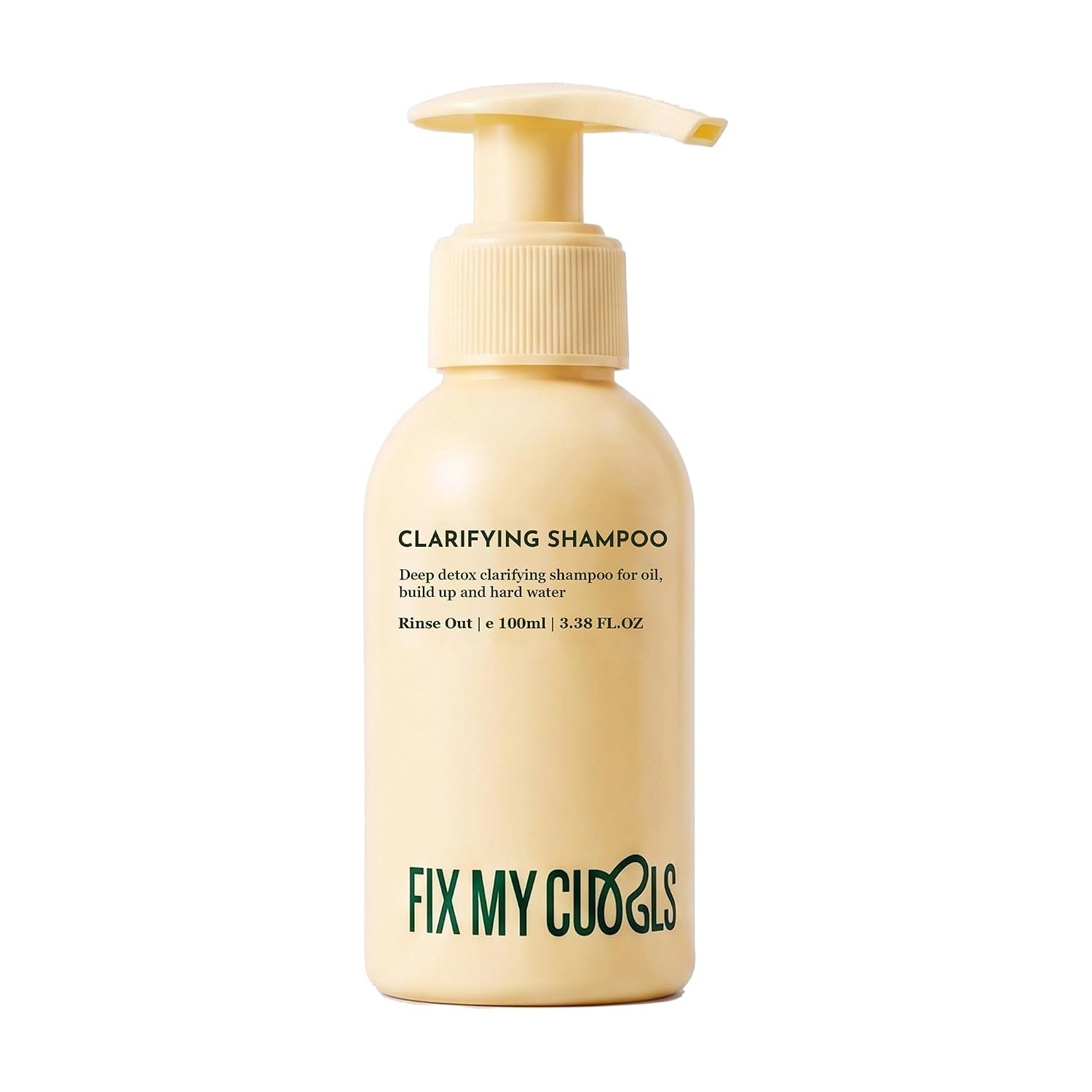 Fix My Curls Clarifying Shampoo | With AHA 0.1% + BHA 0.2%, Green Tea & Aloe Vera | Removes Buildup & Excess Oil | For Curly & Wavy Hair | Weekly Scalp Detox | 100ml