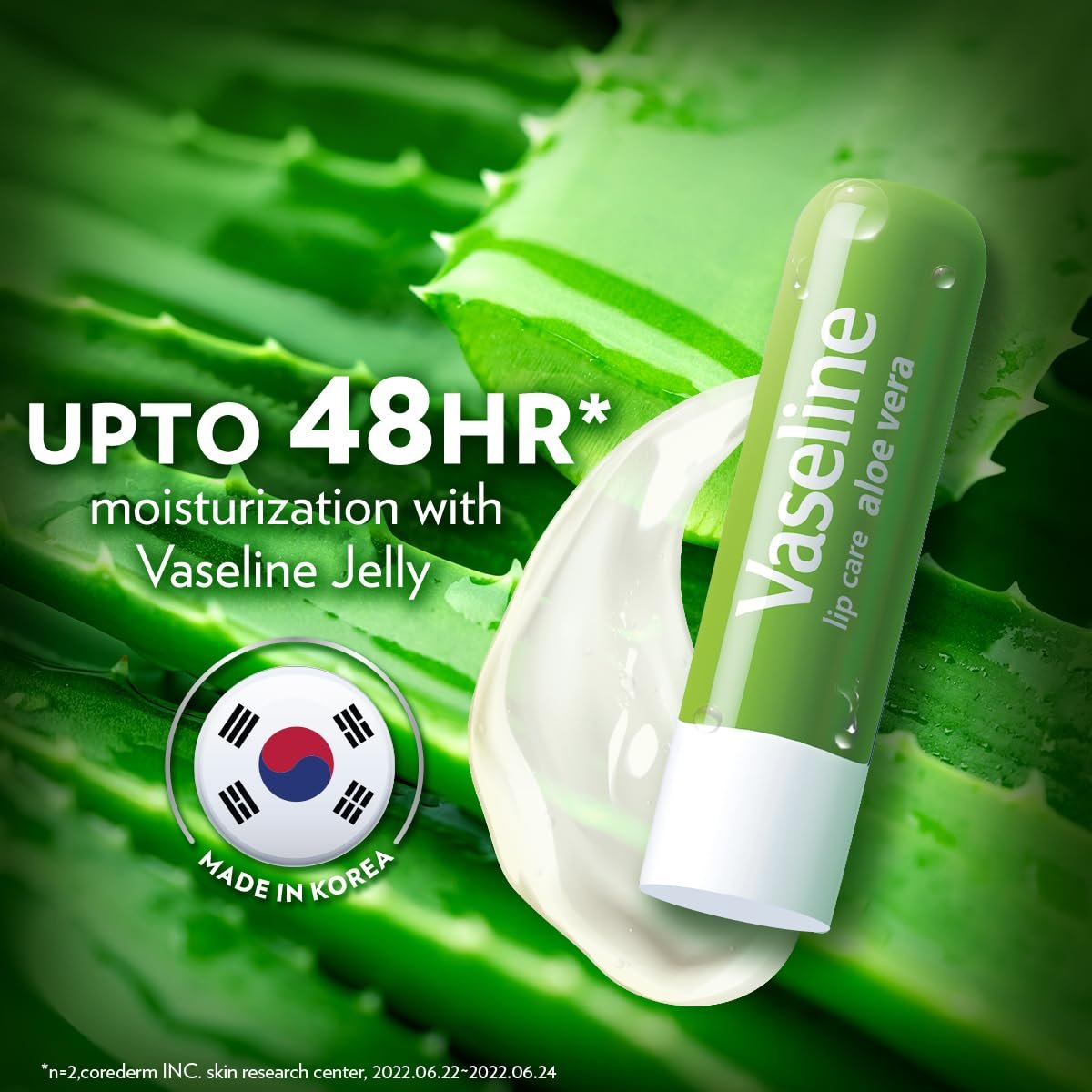Vaseline Lip Care | Aloe Vera Lip Balm Stick | Up to 48Hr moisturization | with aloe extract & petroleum jelly | made in South Korea | 4.8g thumbnail