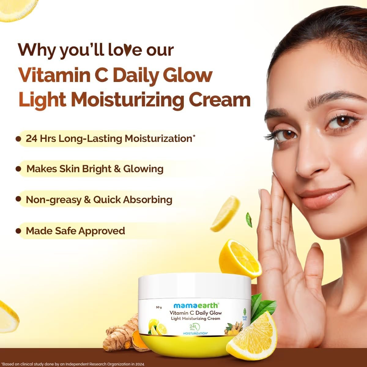 Mamaearth Vitamin C Daily Glow Light Moisturizing Cream 50g thumbnail