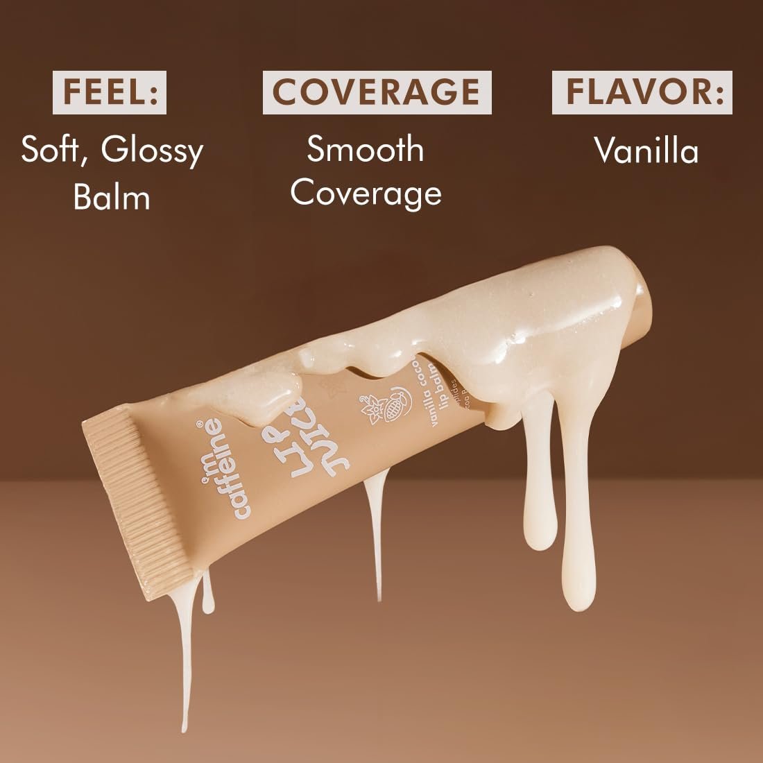 mCaffeine Lip Juice Vanilla Cocoa Lip Balm | 24 hrs Moisturization | Sweet Vanilla Flavor | With Peptides, Cocoa Butter & Vitamin E | Heals Dry & Chapped Lips | Lip Balm For Men & Women - 10 thumbnail