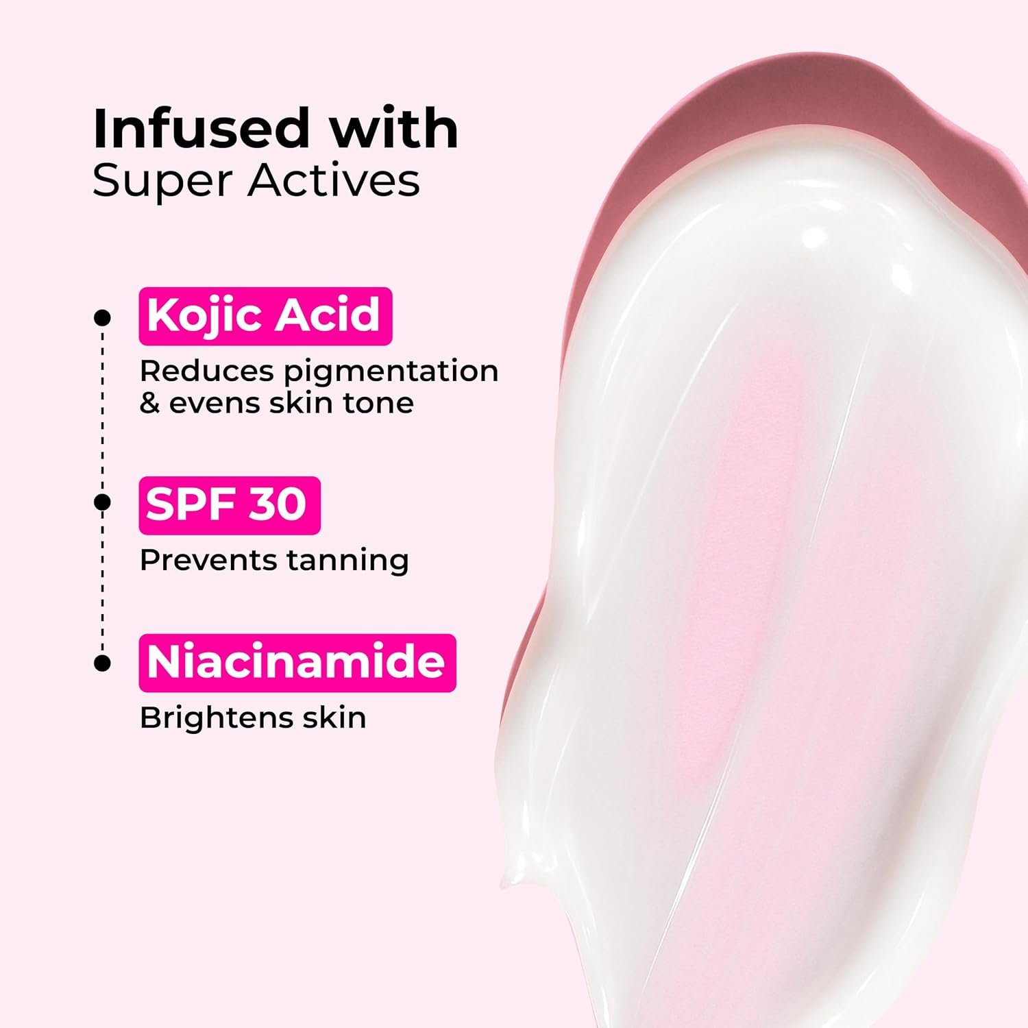 Hula Hoop Brightening Body Lotion by Foxtale| Niacinamide + Kojic Acid + SPF30 | Moisturizes, Brightens, & Even Tones Skin | Prevents Tanning & Sun Damage | Light & Grease-Free | 200ml thumbnail