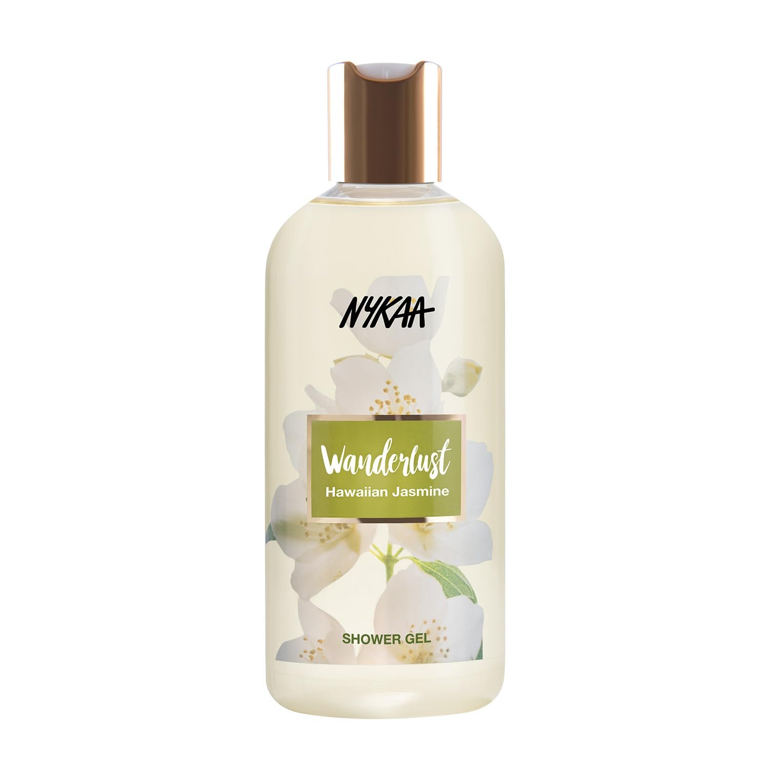 Wanderlust Hawaiian Jasmine Shower Gel, 300 ml| Nourishes & Hydrates| Gentle Cleanser| Sweet Smell of Hawaiian Jasmine|Enriched With Aloe Vera| Paraben-Free, Vegan Formula|