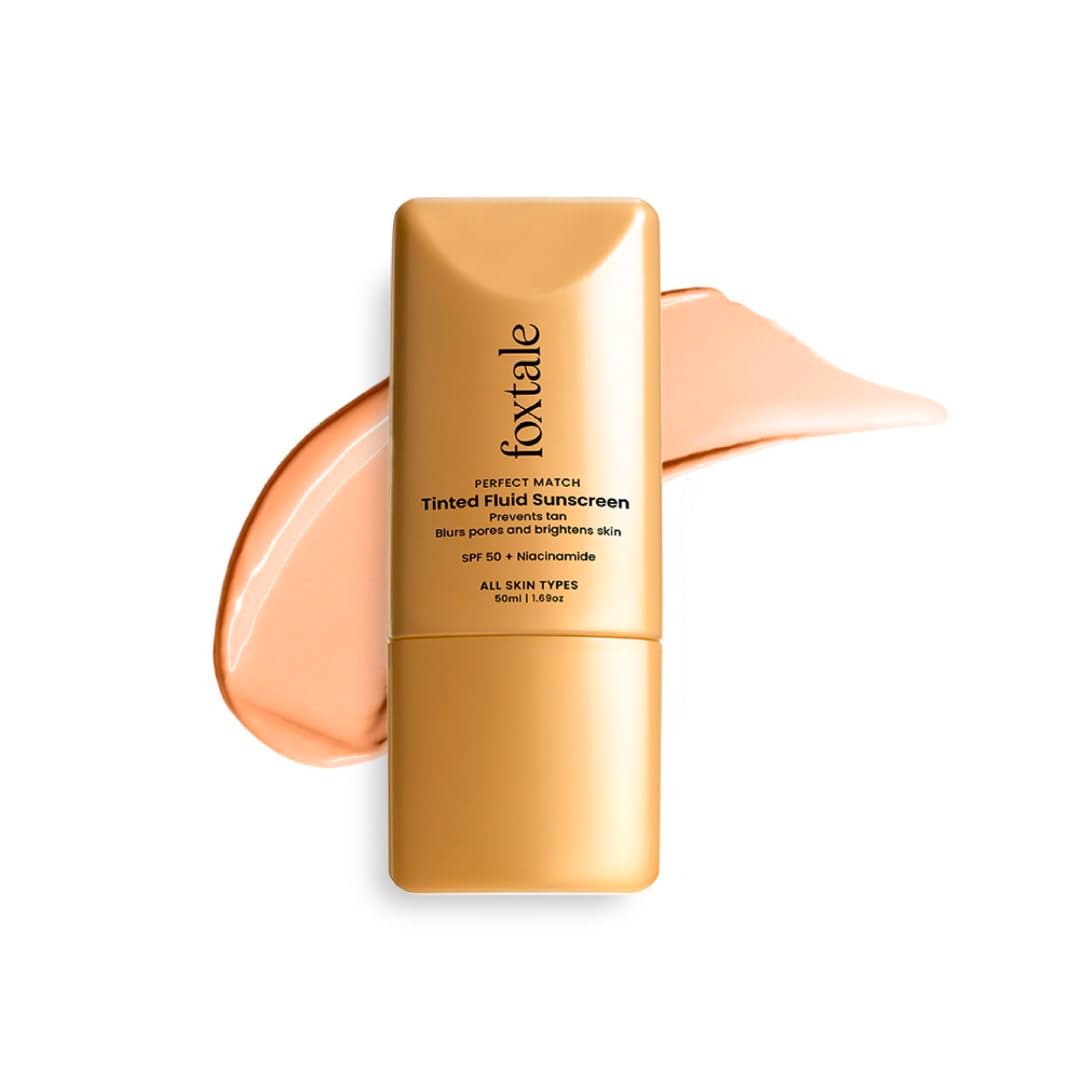 Foxtale SPF 50 PA++++ Tinted Sunscreen, 03 Caramel | in-Vivo Tested & UVA/B Protection | Niacinamide & Vitamin E | Daily Wear, Blurs Pores, Evens Tone, Matte Finish, Non-Greasy |50ml thumbnail