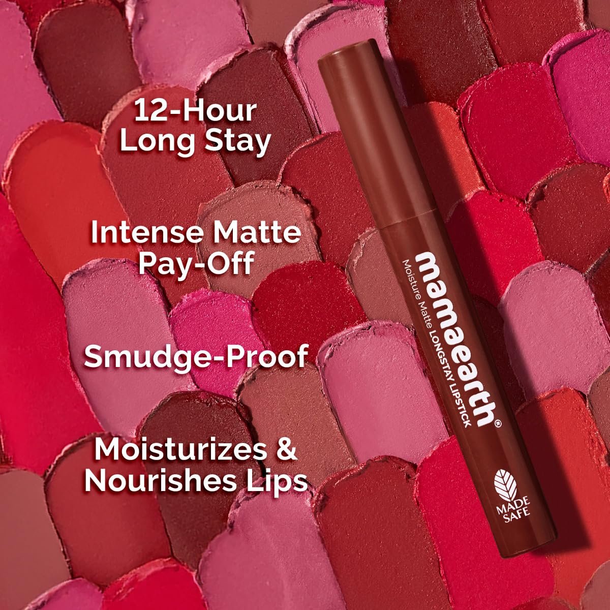 Mamaearth Moisture Matte Longstay Lipstick with Avocado Oil & Vitamin E for 12 Hour Long Stay-18 Mocha Crush - 2 g thumbnail