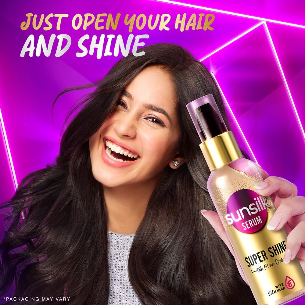Sunsilk Super Shine Hair Serum For Dry frizzy Hair, Vitamin E Nourishment, 48 hour frizz free, non-sticky, 100ml thumbnail