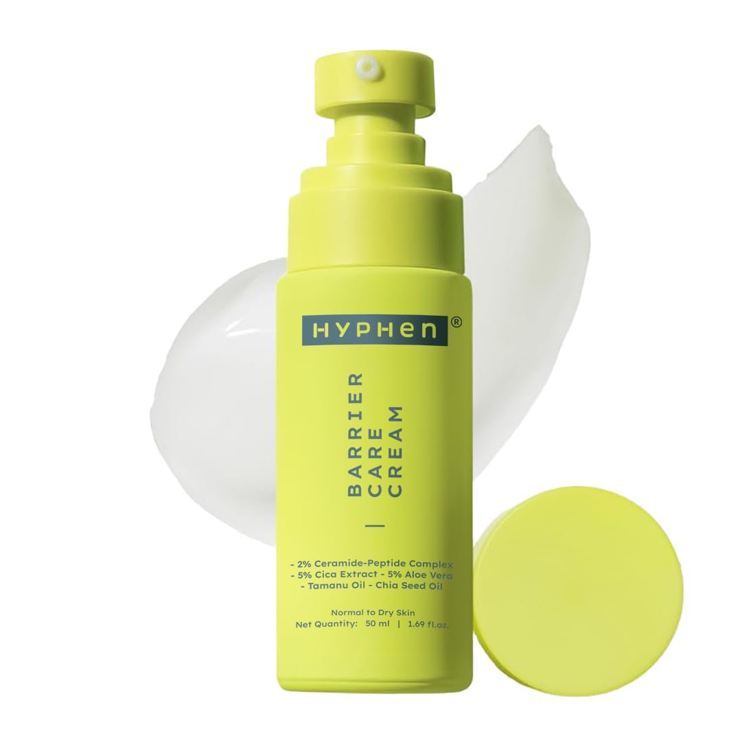 Hyphen 2% Ceramide-Peptide Complex Barrier Repair Face Moisturizer- Normal to Dry Skin | Lightweight Gel Cream, Oil-Free Hydration for dry skin | for Women, Men -50ml thumbnail