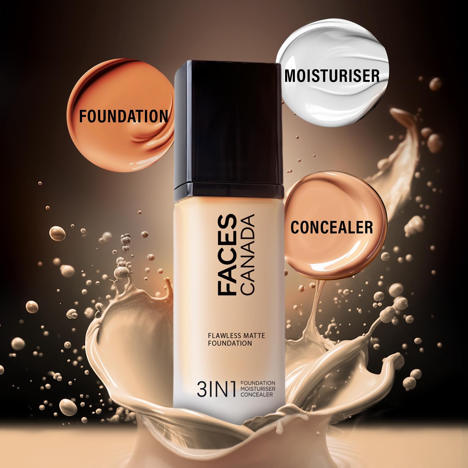 FACESCANADA Flawless Matte Foundation - Rich Ivory 30 Ml|3-In-1 Foundation+Moisturizer Cream For All Skin Types+Concealer thumbnail