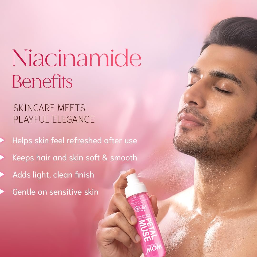 WOW Skin Science Petal Muse Body & Hair Perfume Mist for Women | Feminine Floral Rose Musk with Niacinamide | 100ML thumbnail