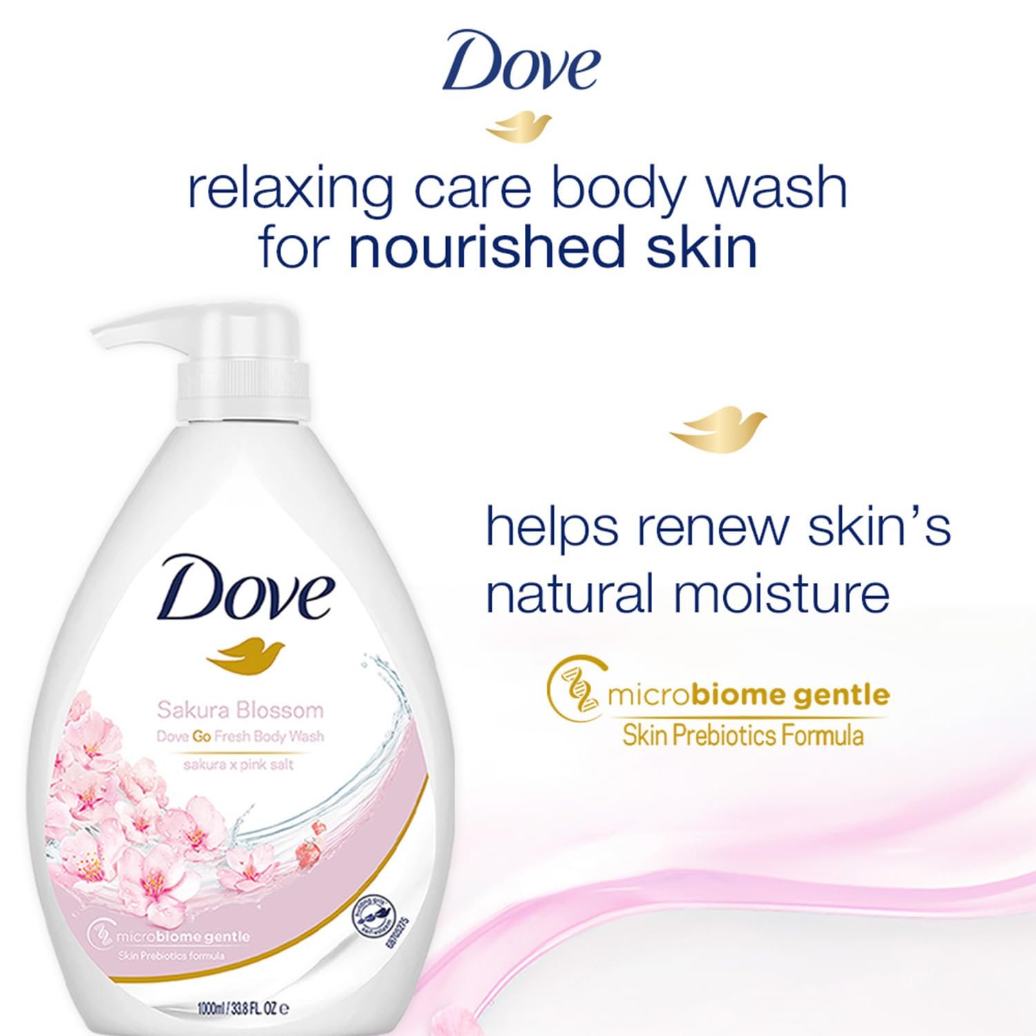 Dove Refreshing Sakura Blossom Body Wash with Himalaya Pink Salt for Replenished Skin, 1L thumbnail