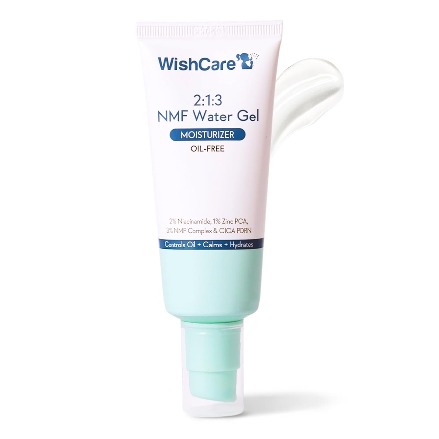 WishCare 2:1:3 NMF Water Gel Moisturizer for Face Oily Skin, Dry Skin, 50ml Oil-Free Moisturizer Cream For Acne Prone Face, With Niacinamide, Zinc PCA & NMF, Controls Oil & Hydrates, For Wom