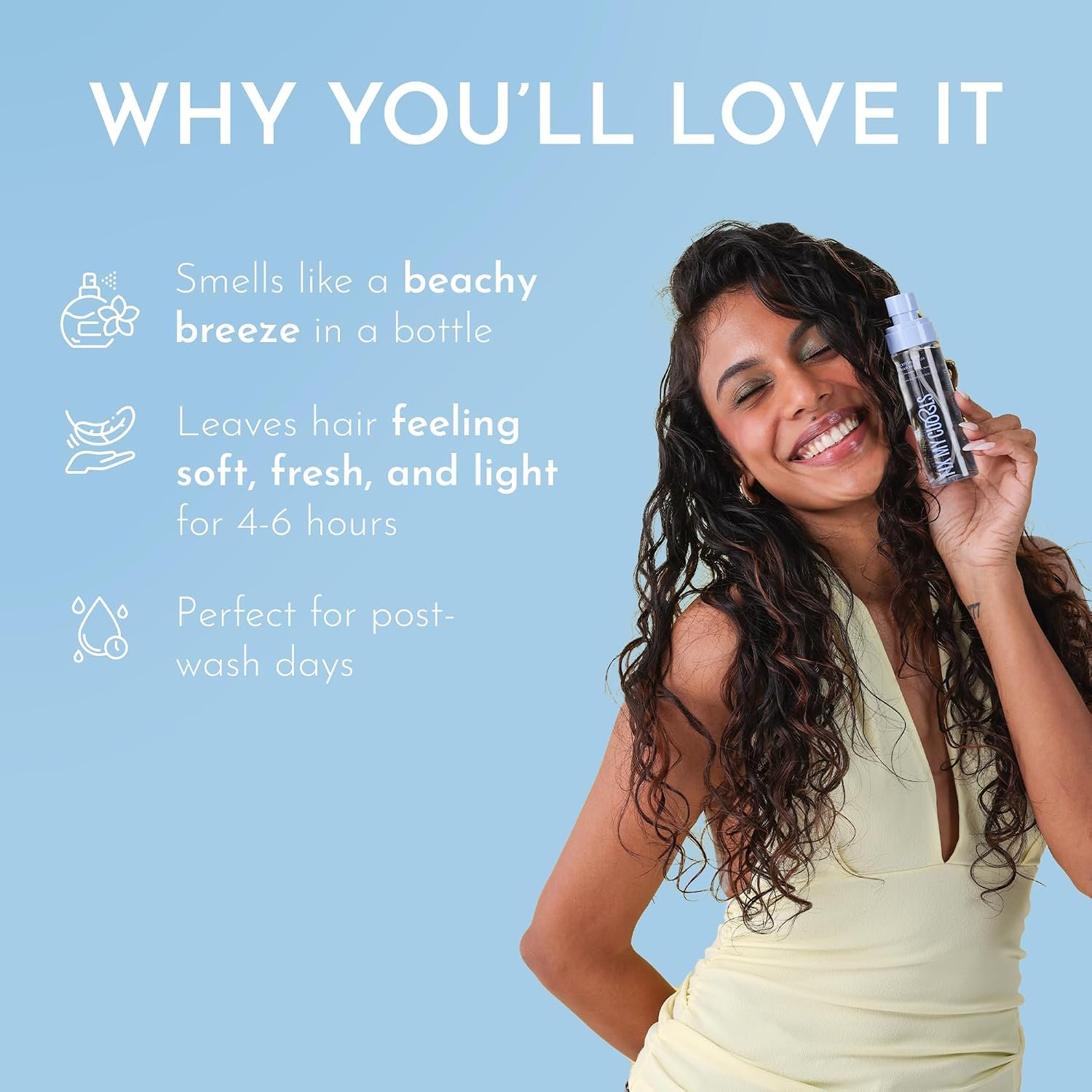 Fix My Curls Hair Mist Fragrance | Crystal Aqua Scent | Notes of Cirtus, Salt, Musk |Alcohol Free & Unisex | 100ml thumbnail