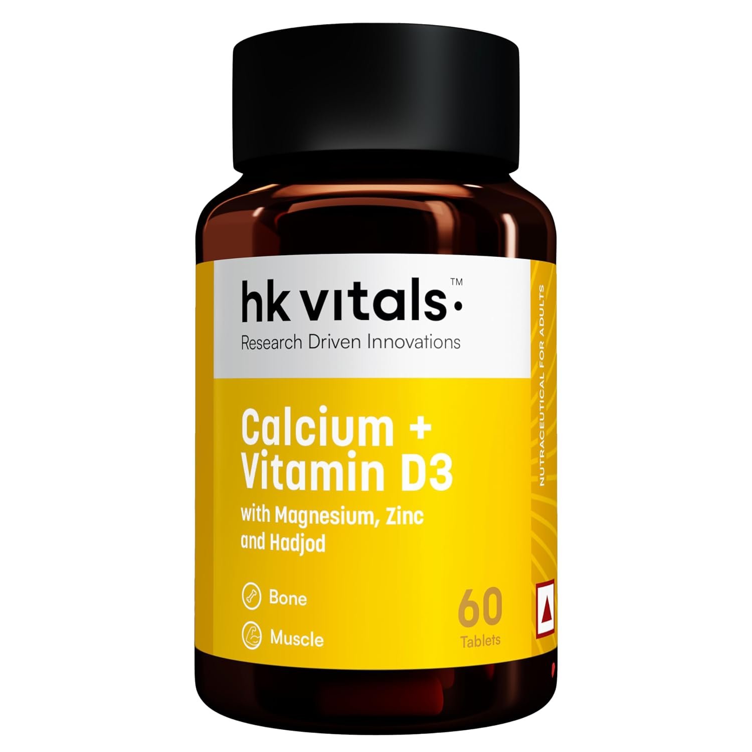 hk vitals Calcium + Vitamin D3 Supplement, 60 Tablets With Magnesium & Zinc | Supports Strong Bones & Joint Health