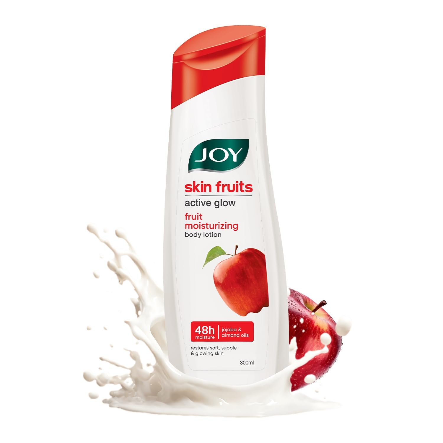Joy Skin Fruits Lightweight Body Lotion 300ml | with Almond Oil & Jojoba Oil | Suitable For Winter | Non Sticky & Non Greasy Body Lotion For All Skin Types