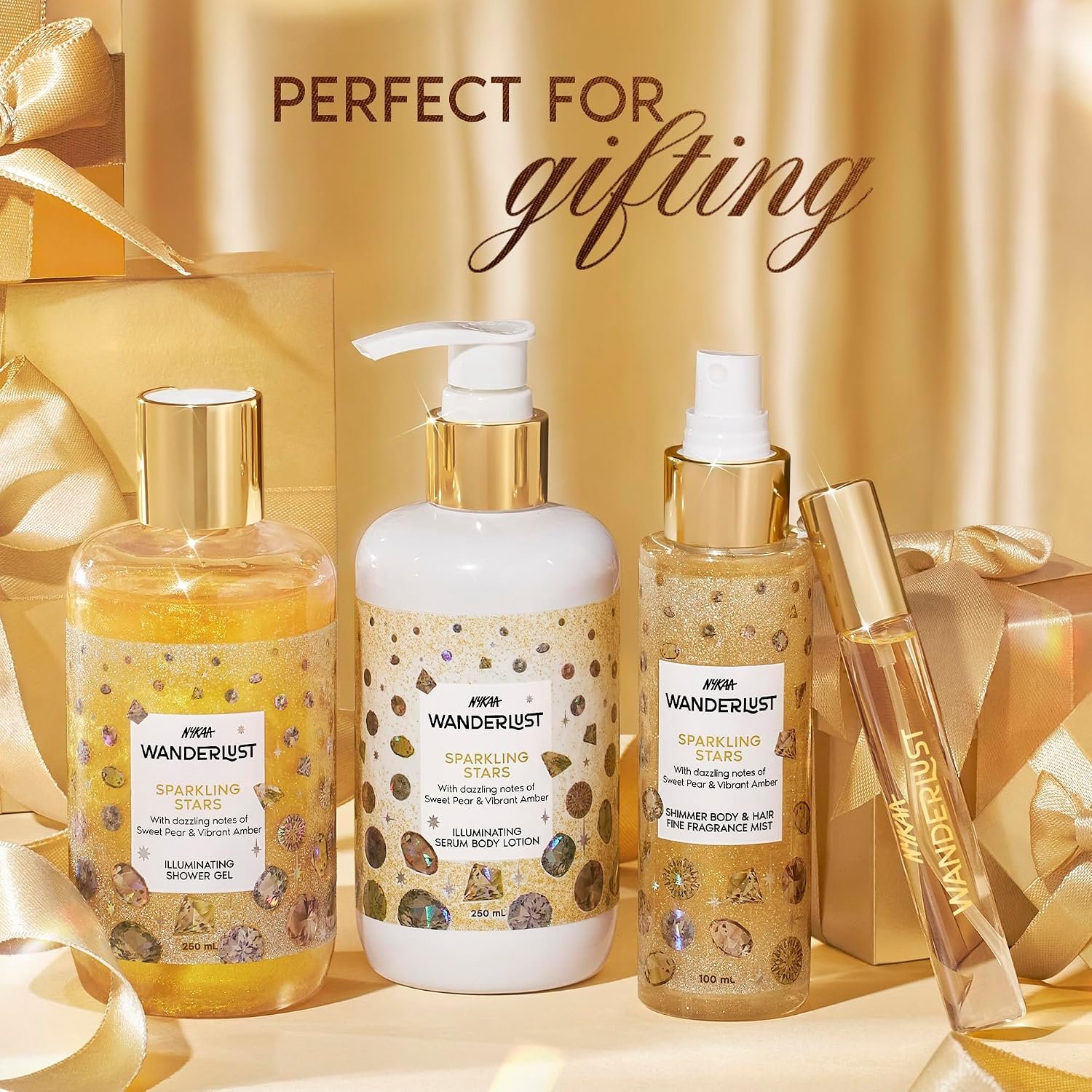 Nykaa Wanderlust Sparkling Stars Fruity Vanilla Perfume Body & Hair Mist, Notes of Fruity Vanilla, Pear & Amber, 8 Hrs Long-Lasting Everyday Fragrance, 200 ml thumbnail