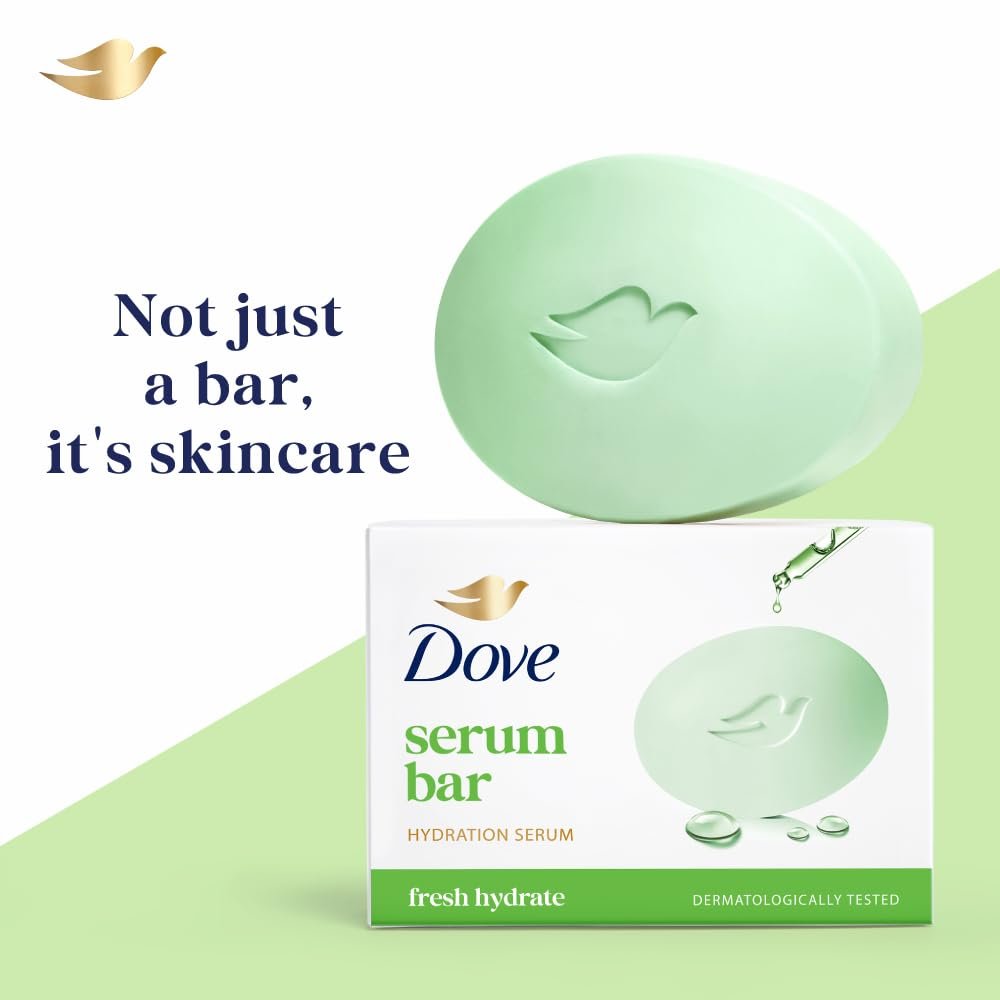 Dove Serum Bar with Hydration Serum | Fresh Hydrate Beauty Bar for Gentle Cleansing & Moisturized Skin | 125g x 3 (375g) thumbnail