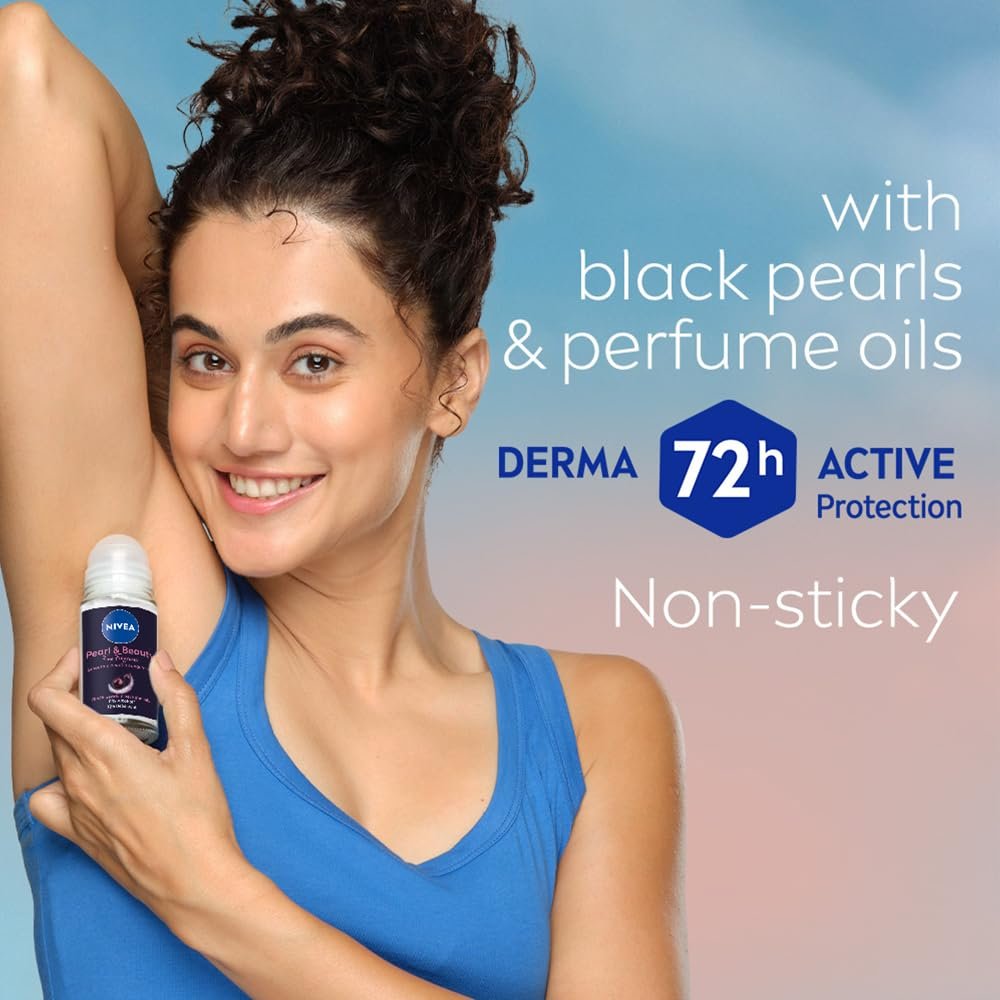 NIVEA Women Pearl & Beauty Roll On Deodorant with 72H Active Odour Protection 50ml thumbnail
