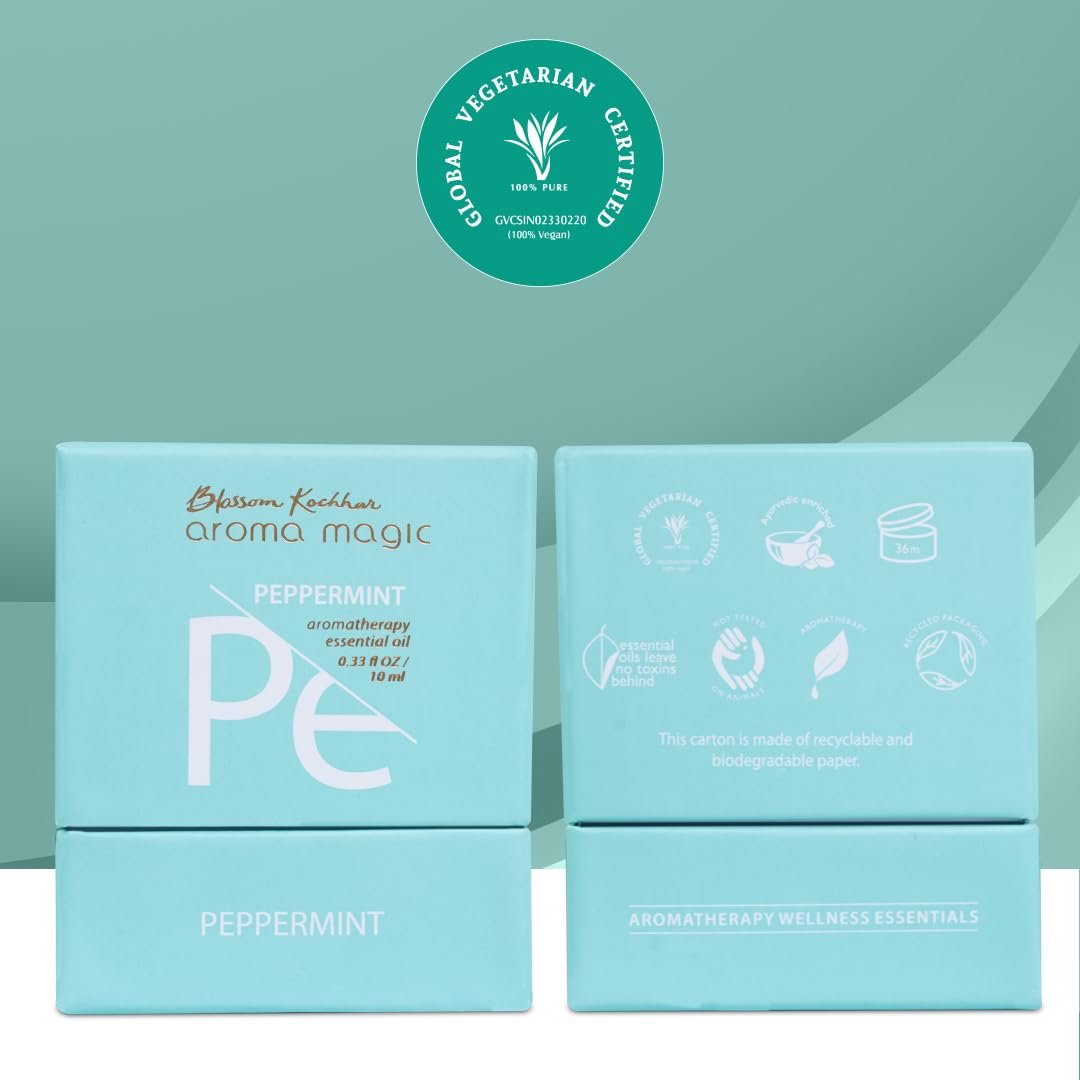 Aroma Magic Peppermint Essential Oil – Mentha Piperita for Headache, Nausea, Ant Repellent & Skin Soother – 10ml thumbnail