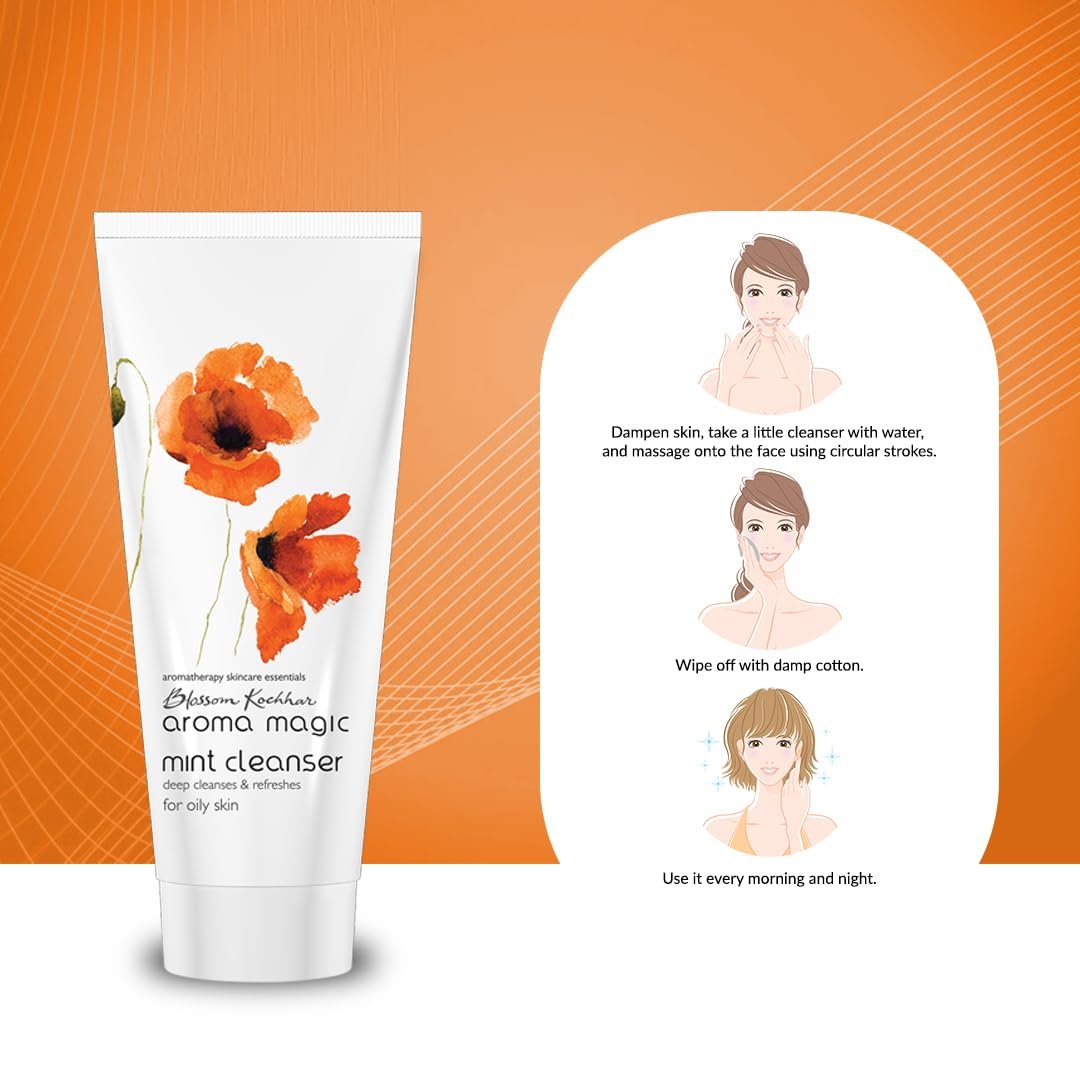 Aroma Magic Mint Cleanser to Refreshes, Heals acne, & Hydrates with Peppermint, Chinaberry seed, jojoba seed, spearmint & clove extracts | For Oily & Acne Prone Skin - 100 gm thumbnail