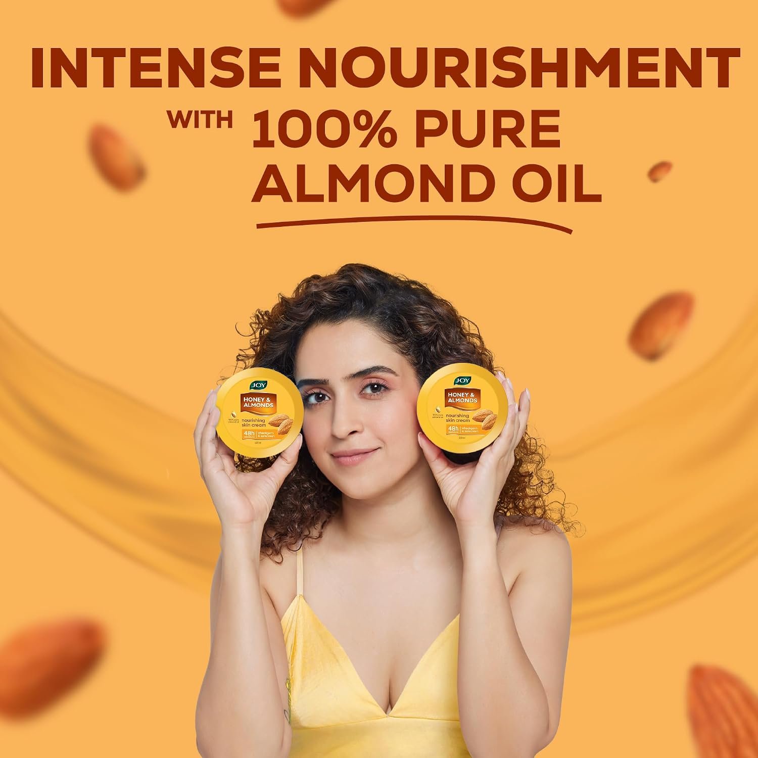 Joy Honey & Almonds Deep Nourishing Moisturizer for Dry Skin | Skin Cream for Face, Hands & Body | Contains Natural Sunscreen for Glowing Skin | Retains Natural Moisture Balance, 500ml thumbnail