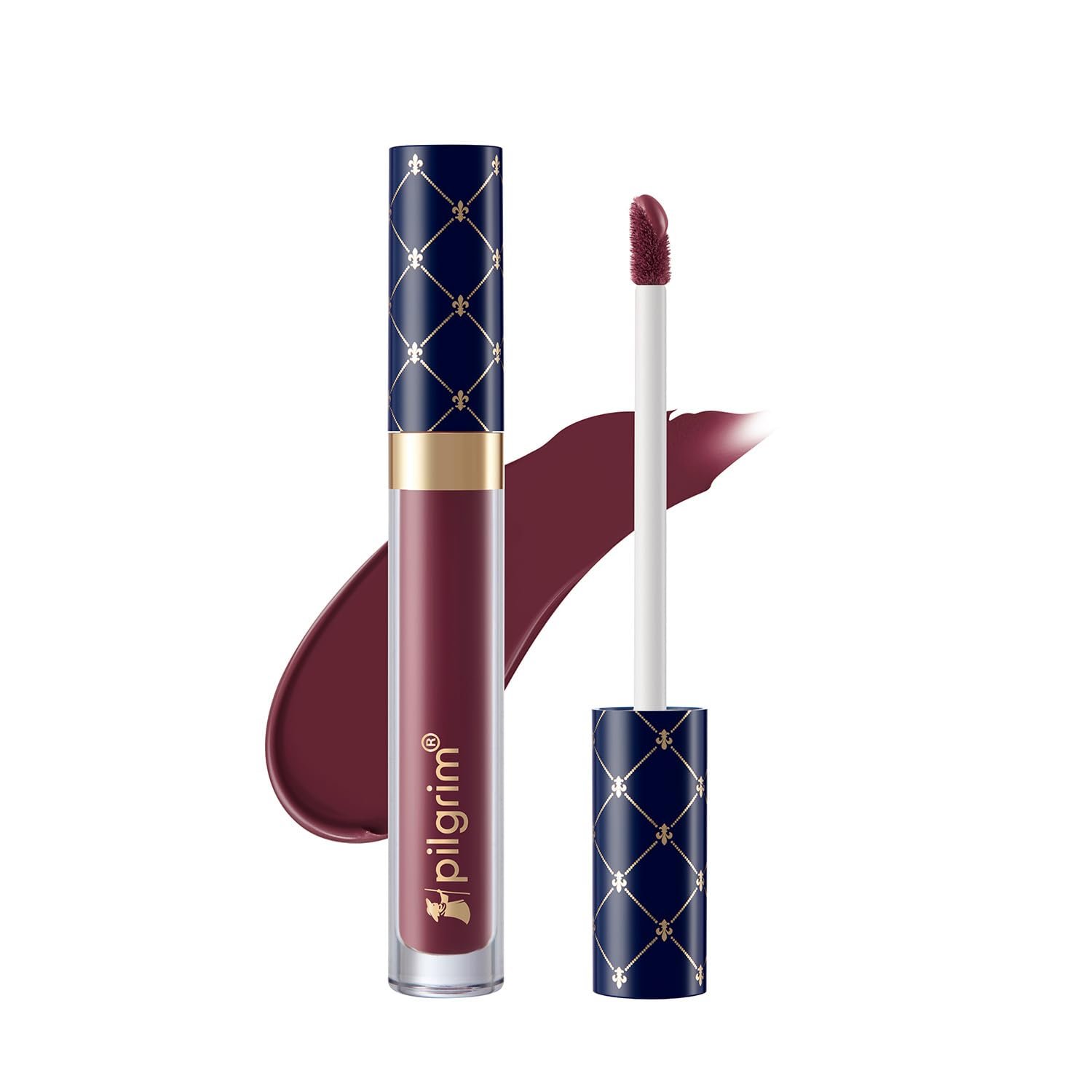 Pilgrim Oh So Crème! Premium Matte Liquid Lipstick | Most Lightweight & Transfer-proof Lipstick | Highly Pigmented & Long-Lasting | 3.5ml (Wine Séduction-14) thumbnail