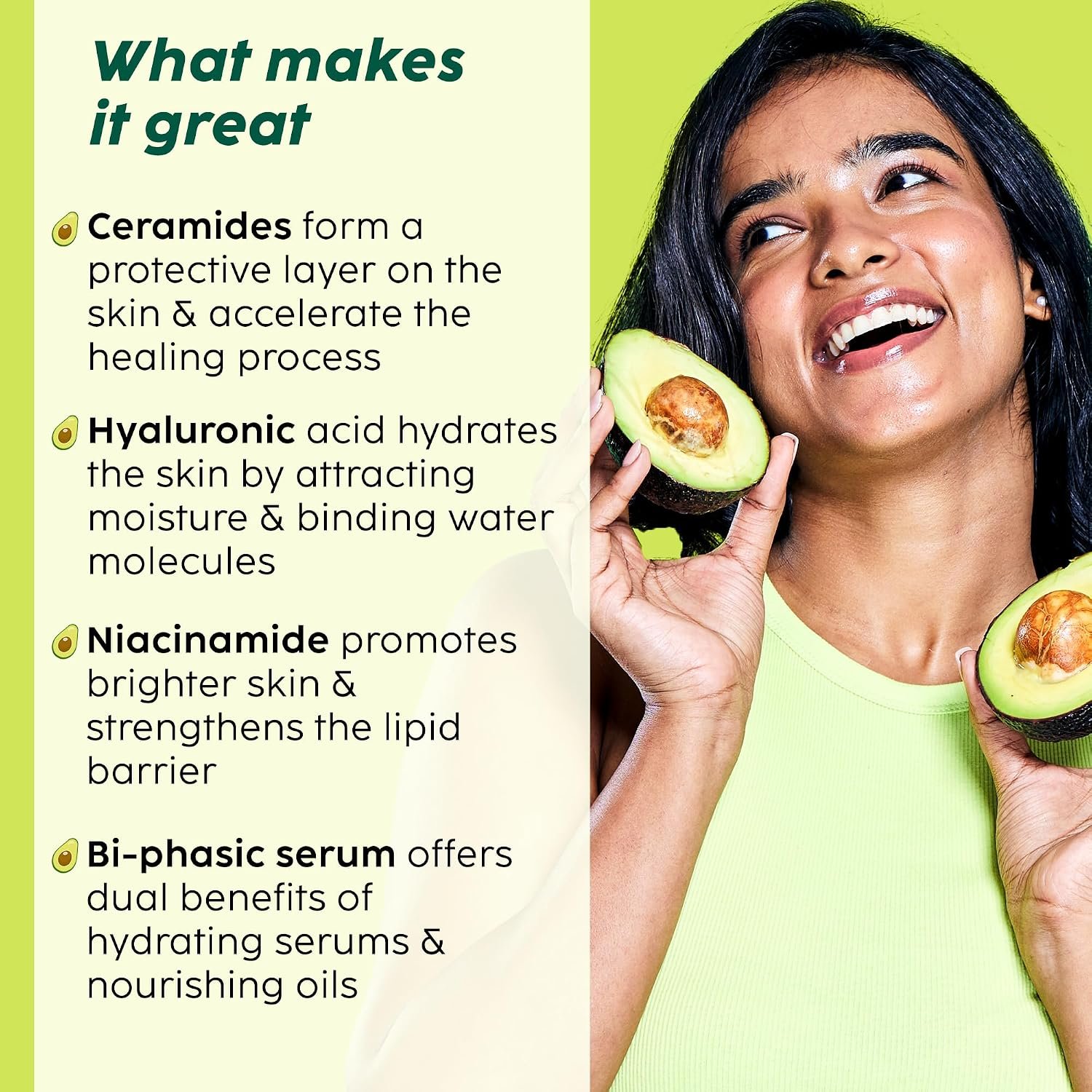 PLIX - THE PLANT FIX Avocado Ceramide Moisture Rush Biphasic Serum| For Deep Nourishment & Strengthened Skin Barrier| For Dry Skin, Normal Skin & Sensitive Skin| 30ml thumbnail