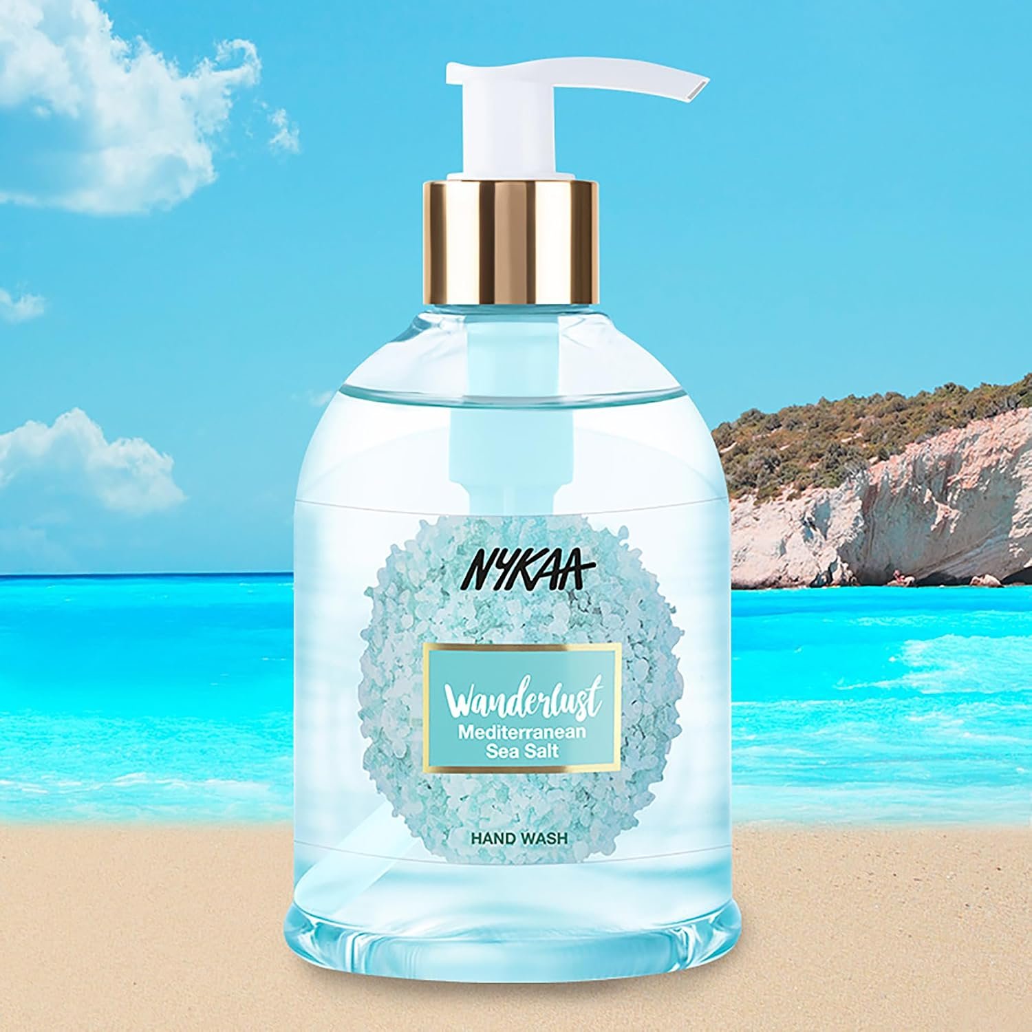 Nykaa Wanderlust Mediterranean Sea Salt Scented Hand Wash, 300ml, Refreshing Perfumed Hand Cleanser for Clean, Soft & Fresh-Feeling Hands | thumbnail