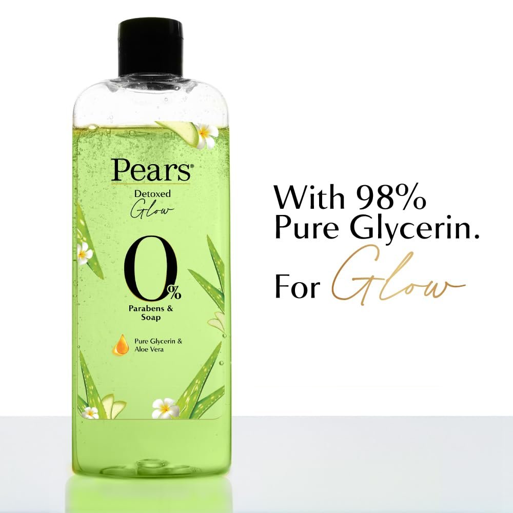 Pears 98% Pure Glycerin Detoxed Glow Body Wash with Aloe Vera and 0% Parabens & Soap for a Detoxed Glow, 250ml thumbnail