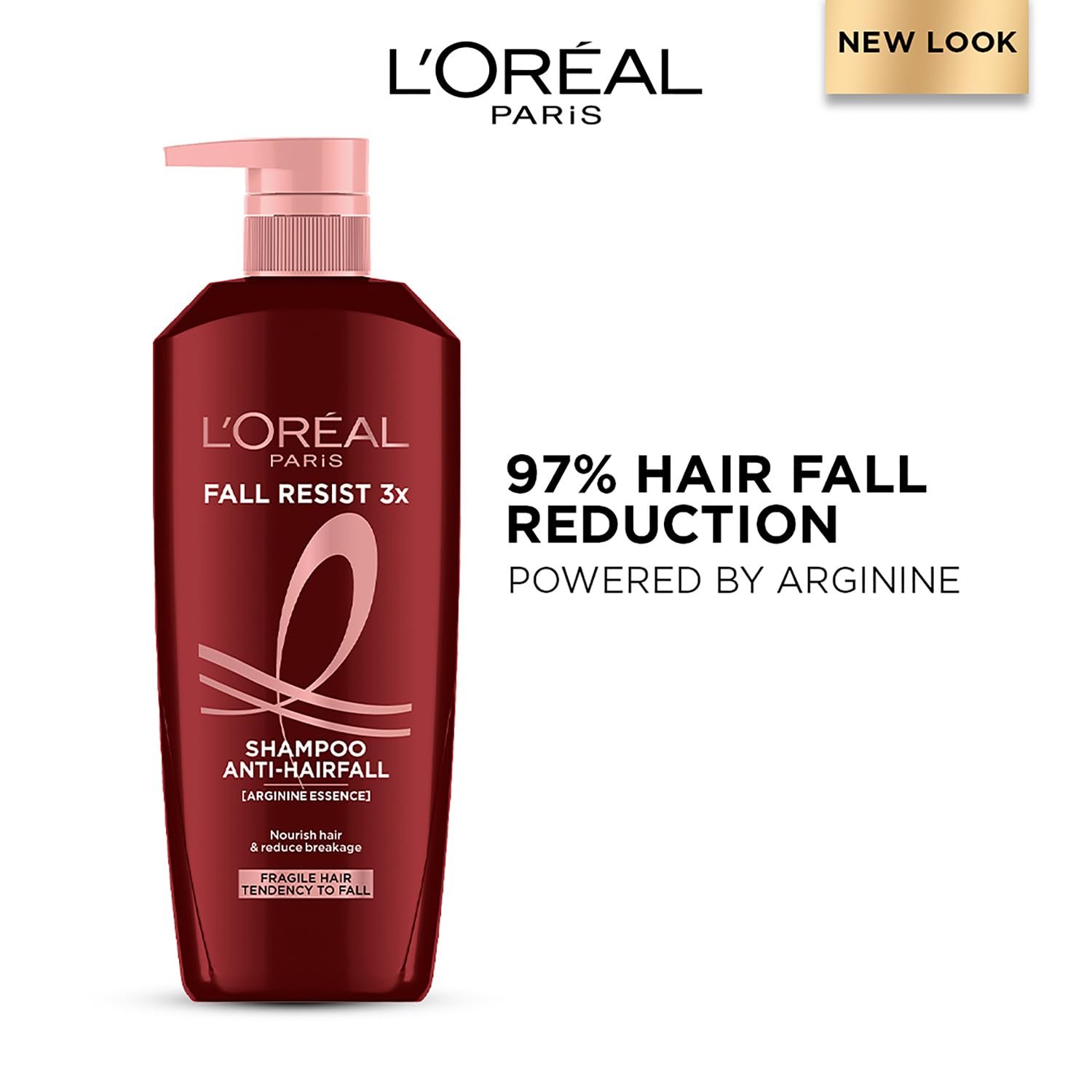 LOreal Paris Fall Resist 3X Anti-Hairfall Shampoo with Arginine Essence For Weak Hair with Tendency to Fall and Hair Thinning, Reduces Hair Breakage and Nourishes Roots- 650ml thumbnail