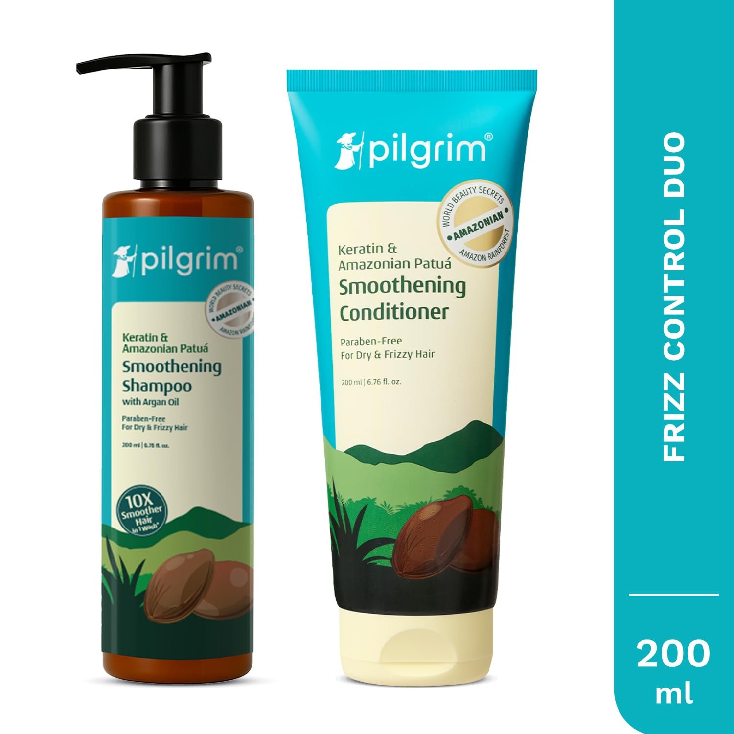 Pilgrim Advanced Patuá & Keratin Smoothing Shampoo And Conditioner, 2 Count thumbnail