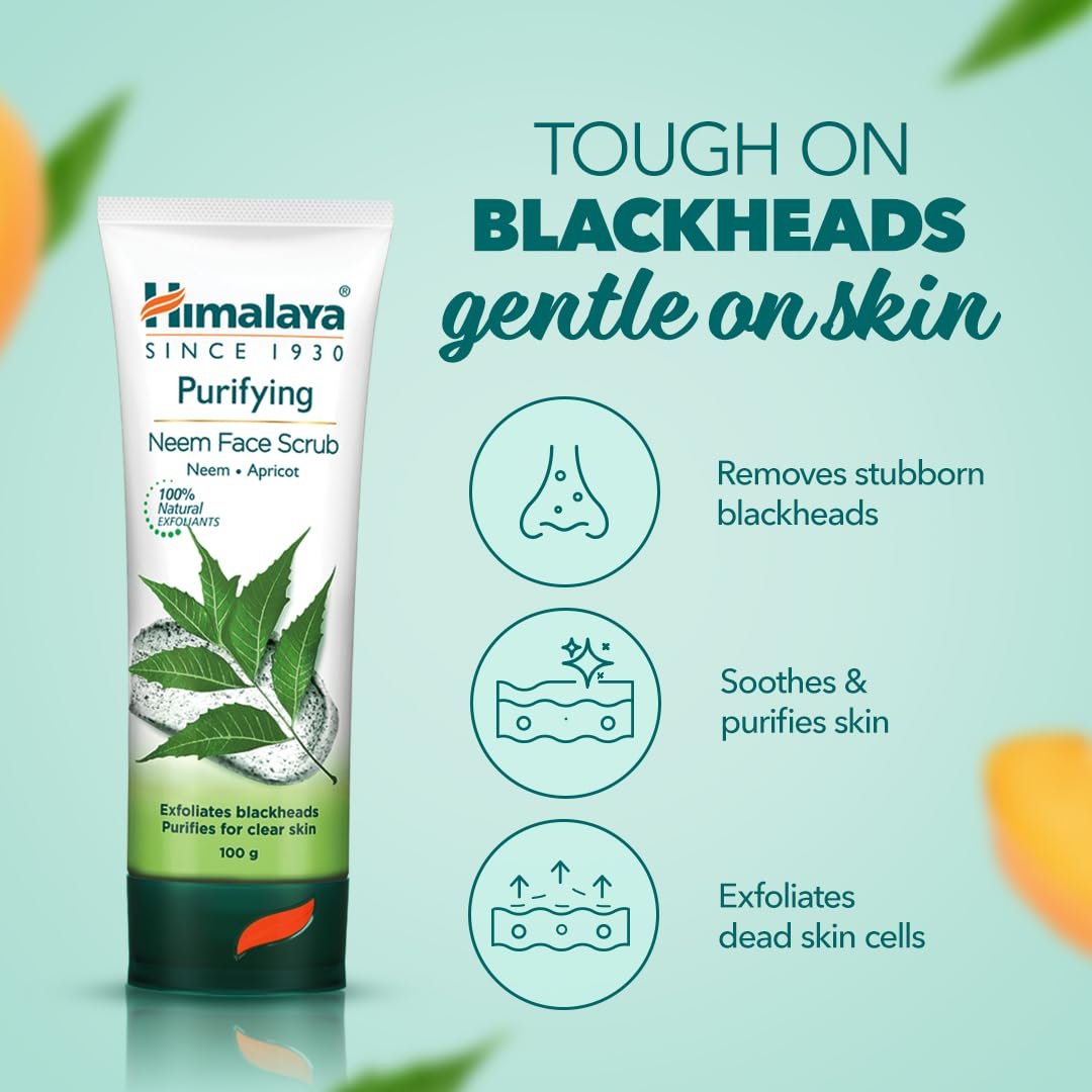 Himalaya Herbals Purifying Neem Scrub – Gentle Exfoliating Face Scrub for Deep Cleansing & Clear-Looking Skin, 100g thumbnail
