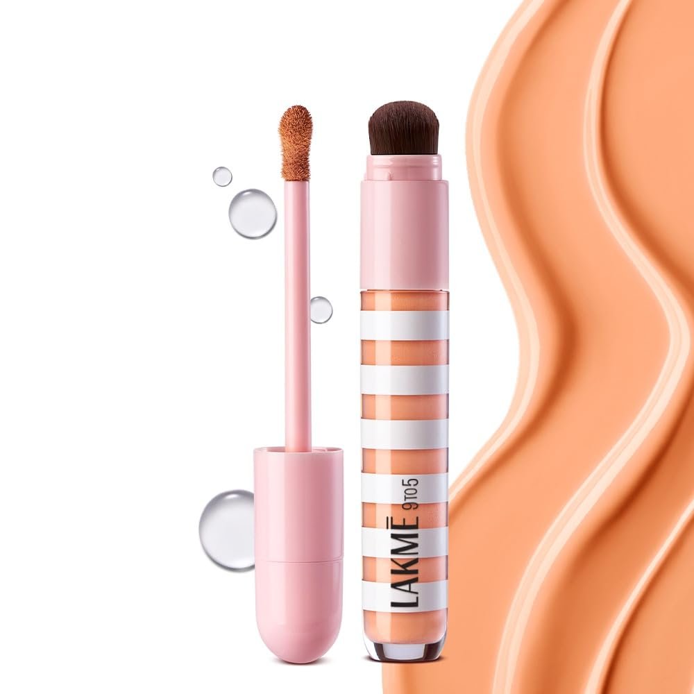 Lakme 9to5 Hya Beach Edit Colour Correcting + Brightening Concealer, SPF 40, Tan Deep 4, 6ml