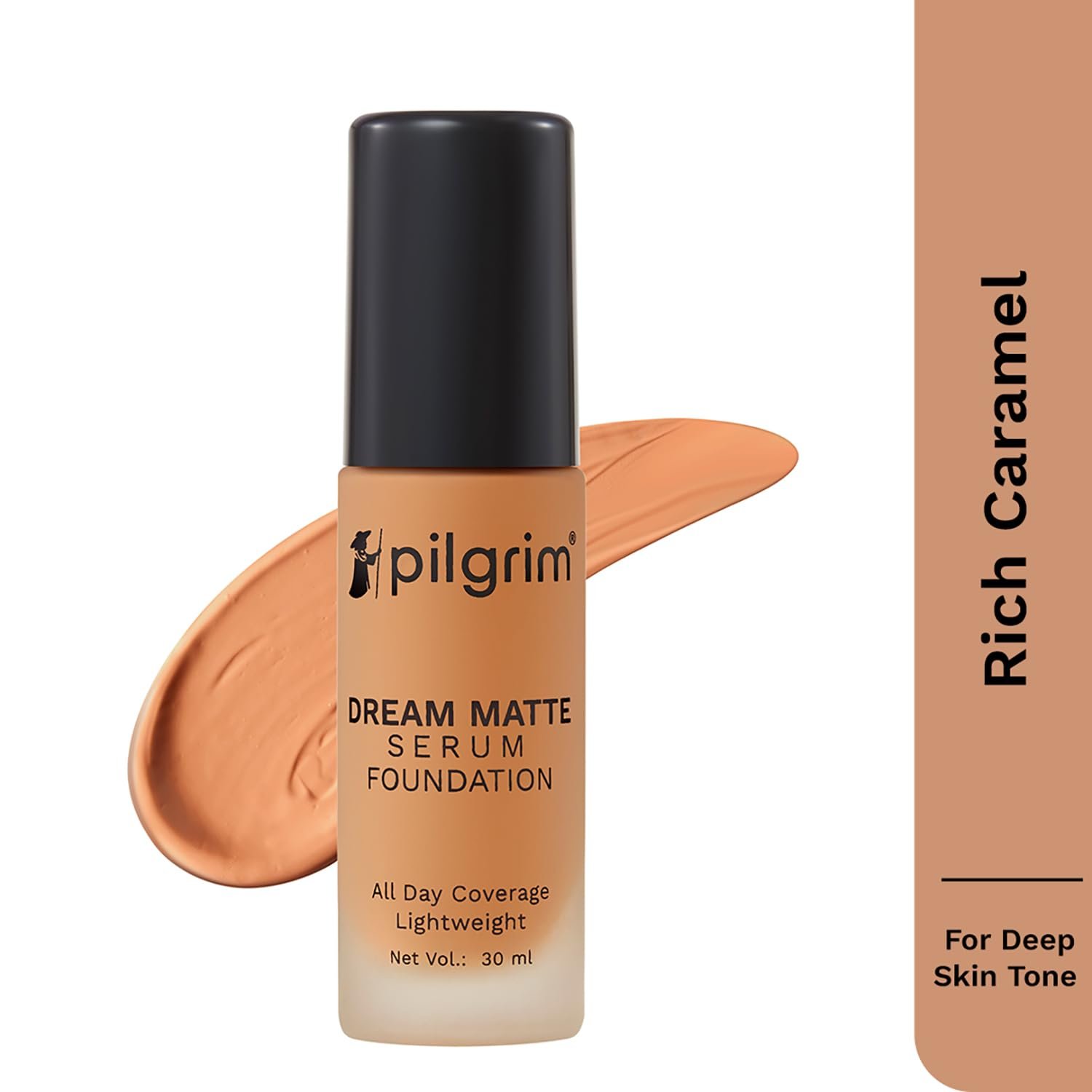 Pilgrim Medium Rich Caramel Serum Liquid Foundation, Matte & Poreless,30 ml |Foundation for face make up infused |Water-Resistant,All Day Coverage| All Skin Types thumbnail